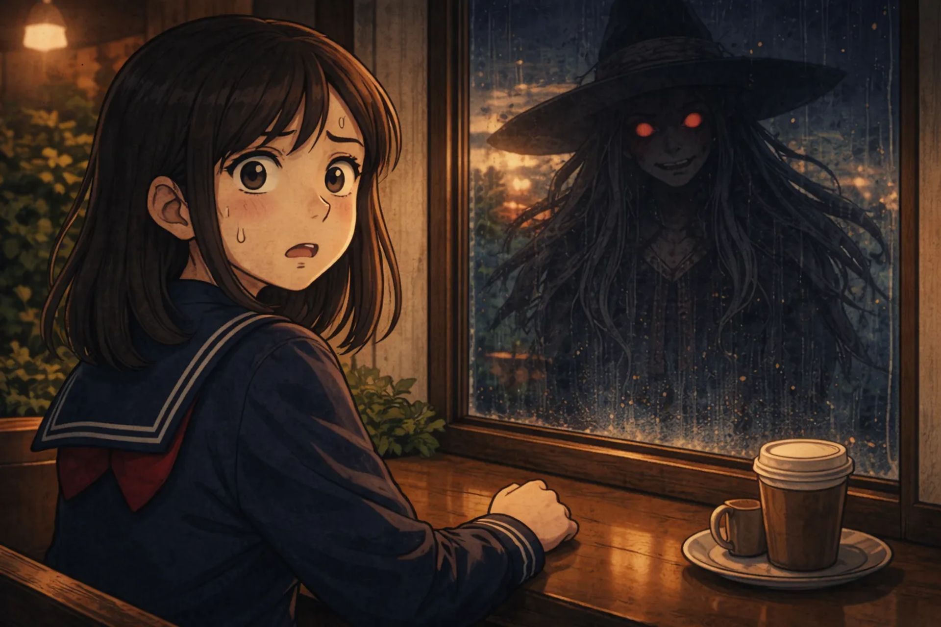 Japanese Ghost Story illustration "title: The Dream of a Magical Girl"