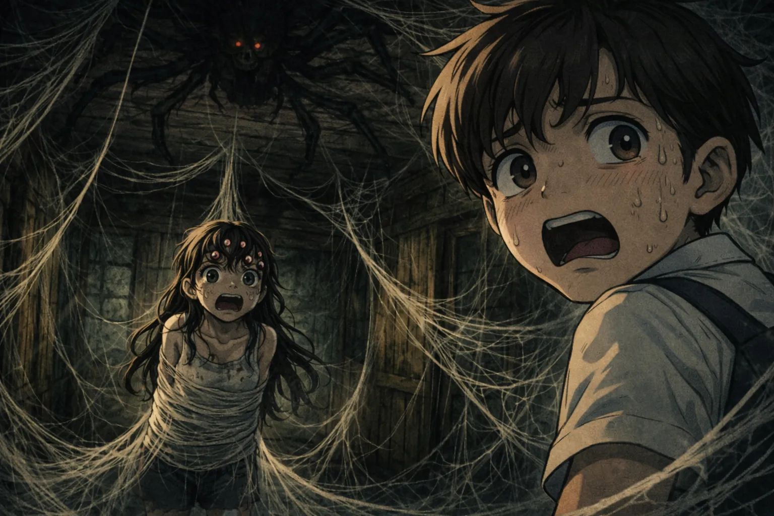 Japanese Ghost Story illustration "title: The Spider Woman"