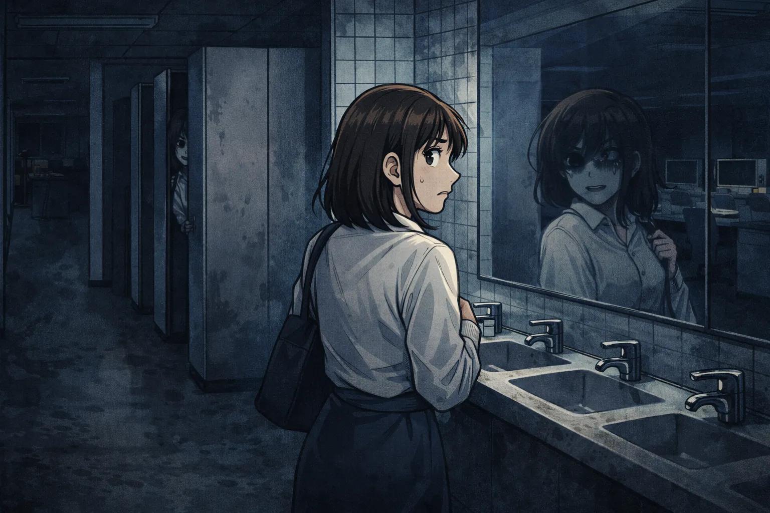 Japanese Ghost Story illustration "title: オフィスの花子さん"