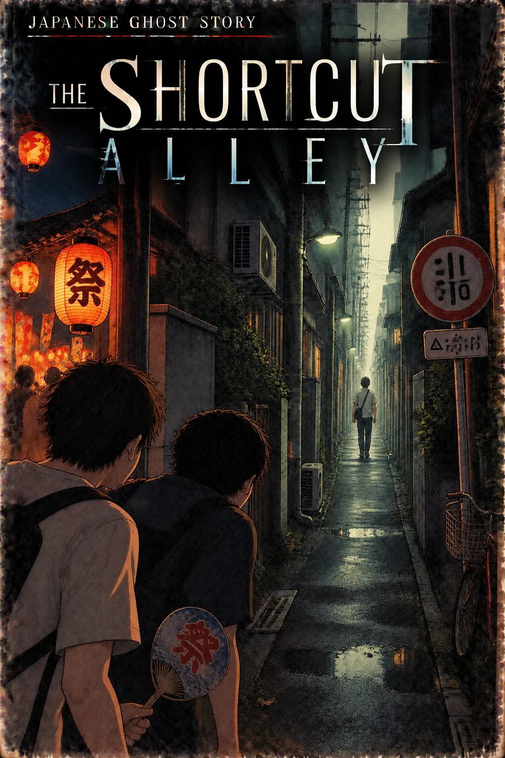 Japanese Ghost Story illustration "title: The Shortcut Alley"