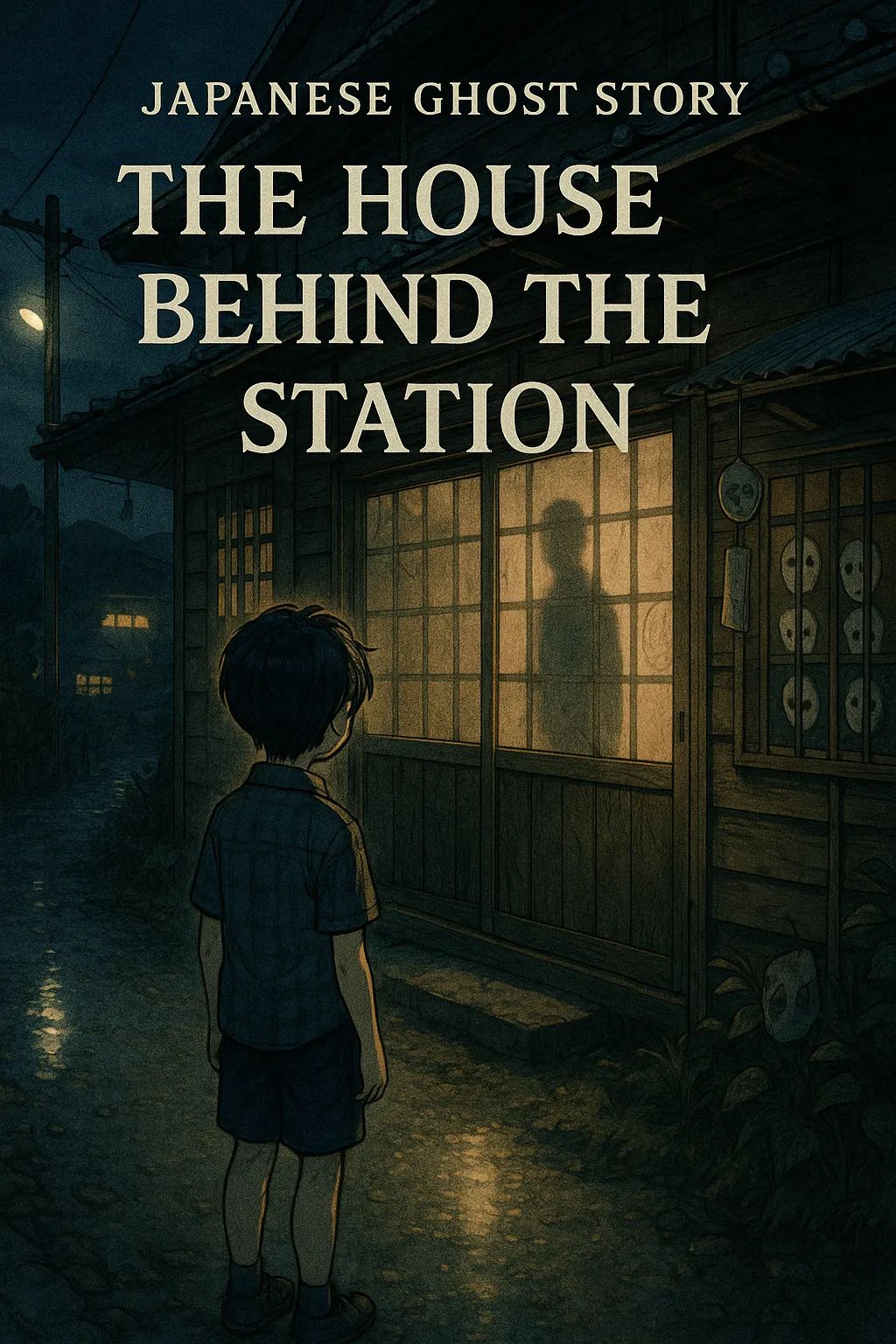 Japanese Ghost Story illustration "title: The House Behind the Station"