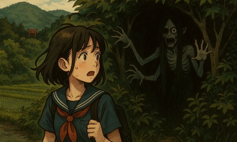 学校から見える神社
