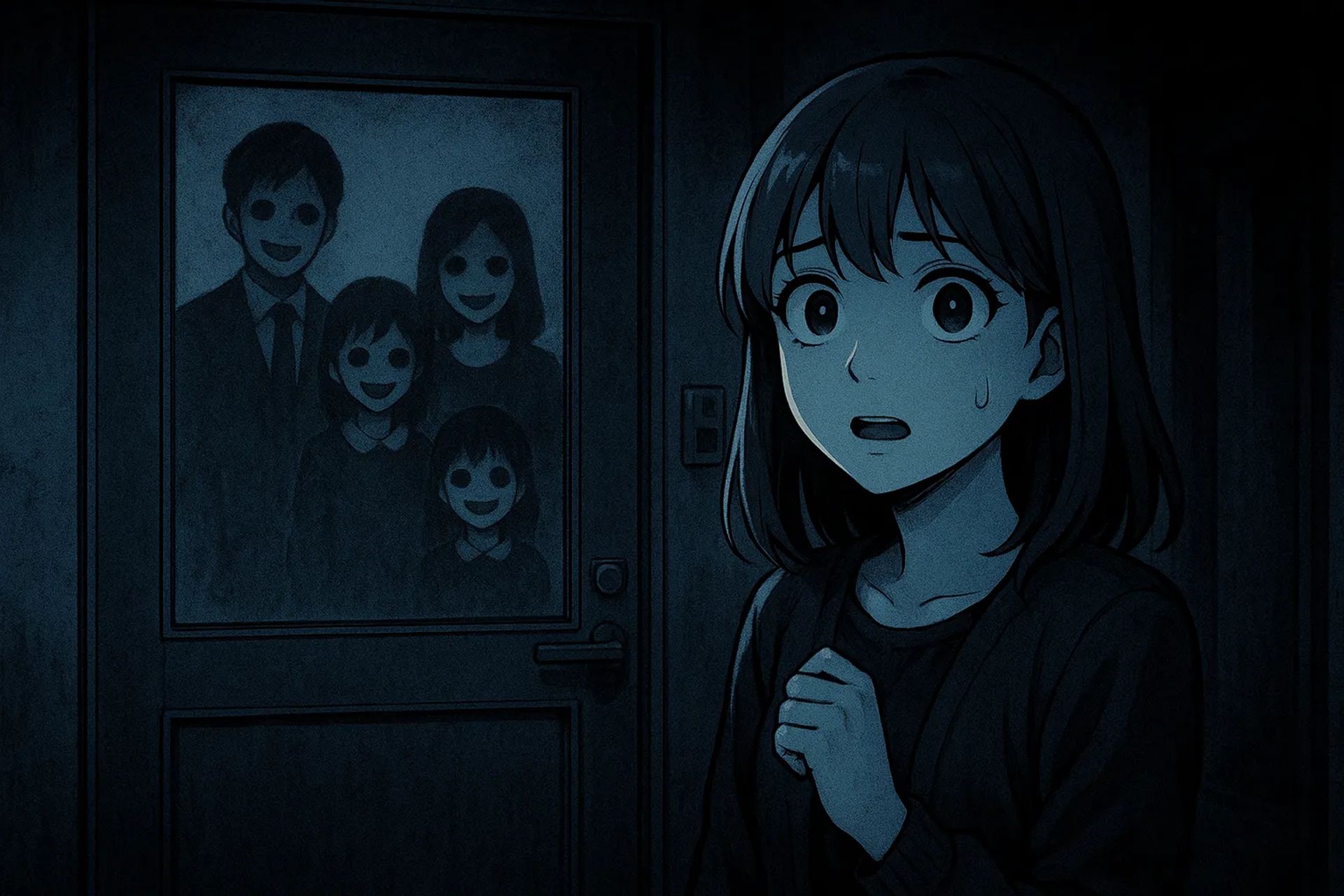 Japanese Ghost Story illustration "title: The Neighbors Next Door"