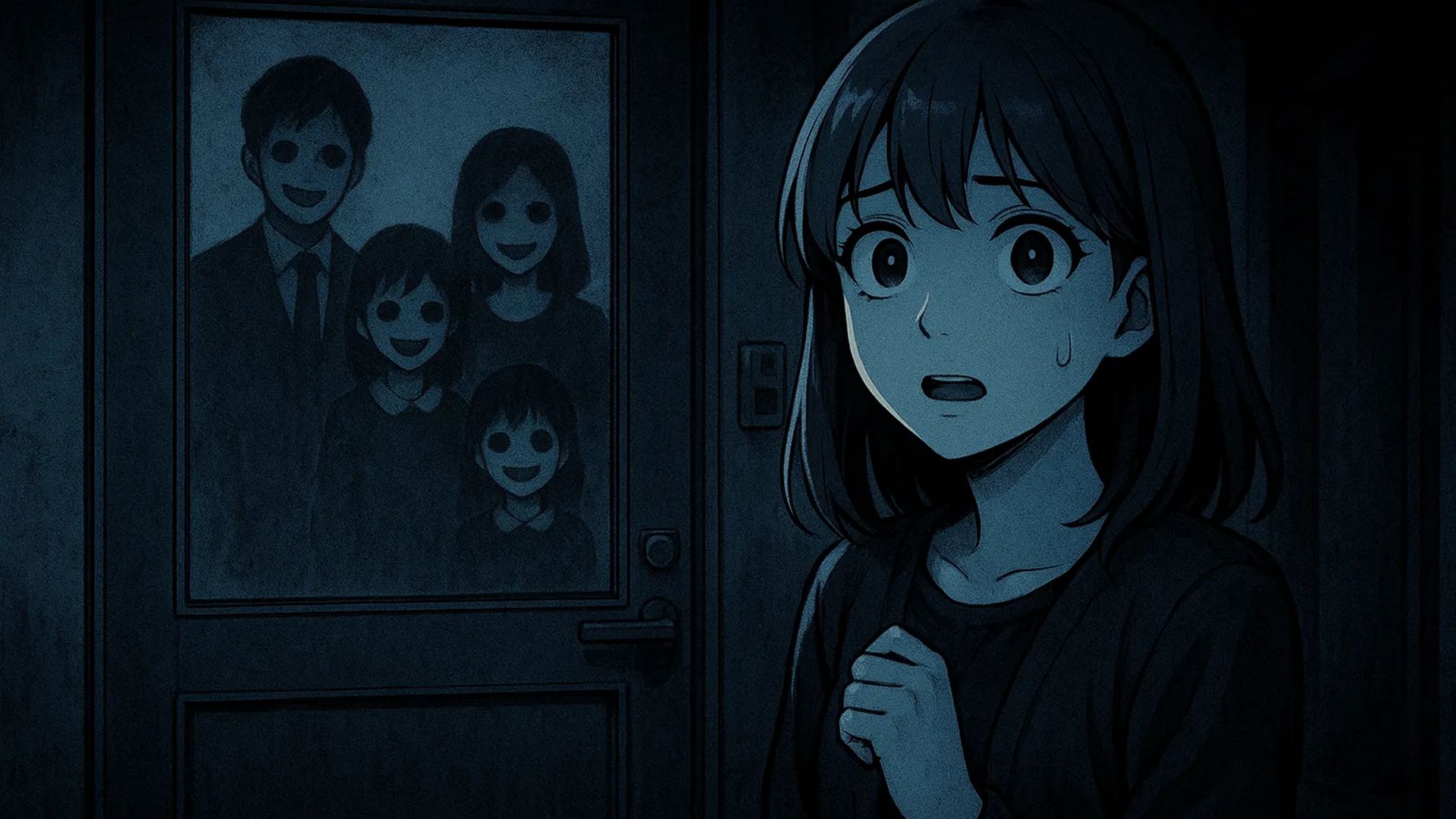 Japanese Ghost Story illustration "title: The Neighbors Next Door"