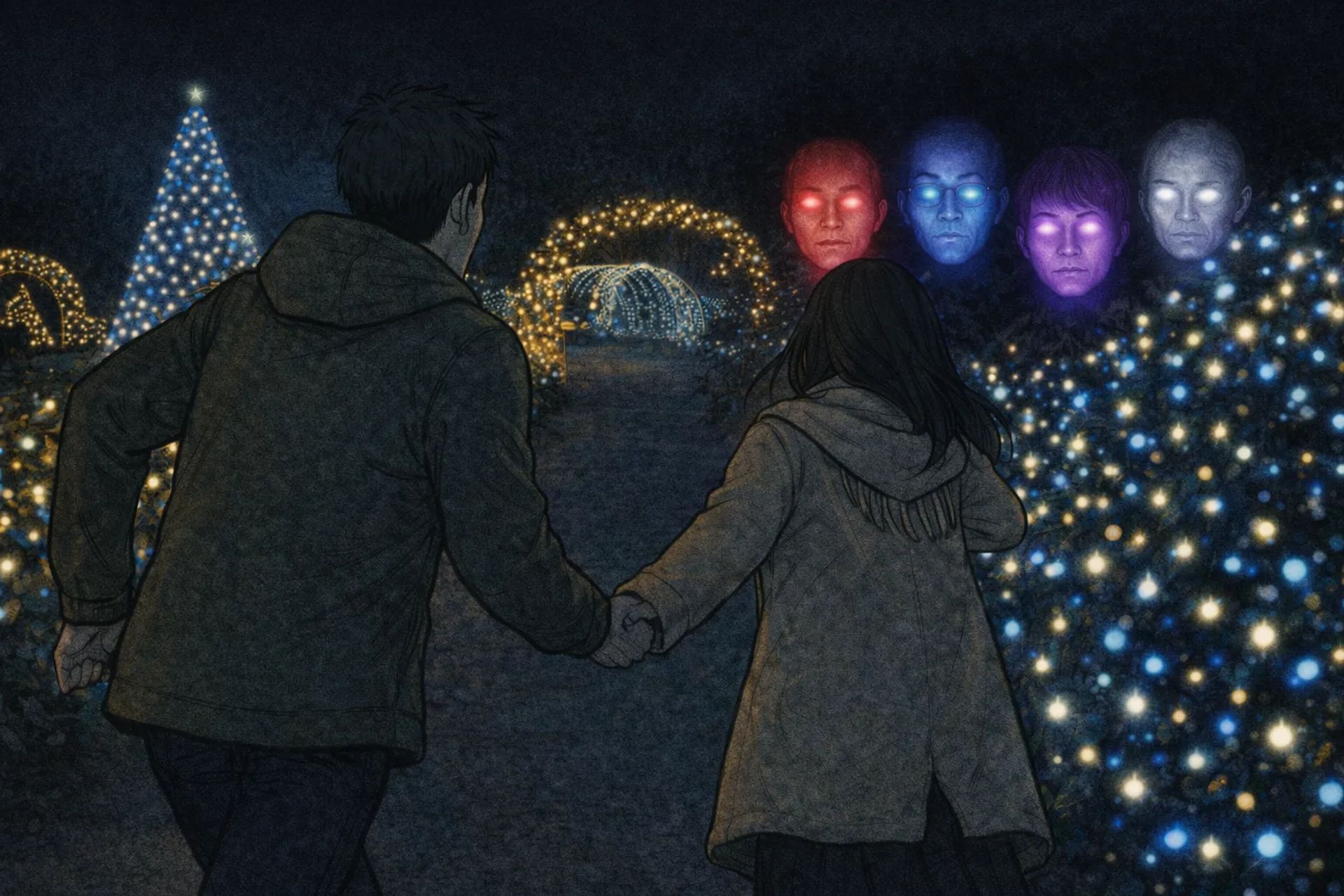 Japanese Ghost Story illustration "title: The Illumination"