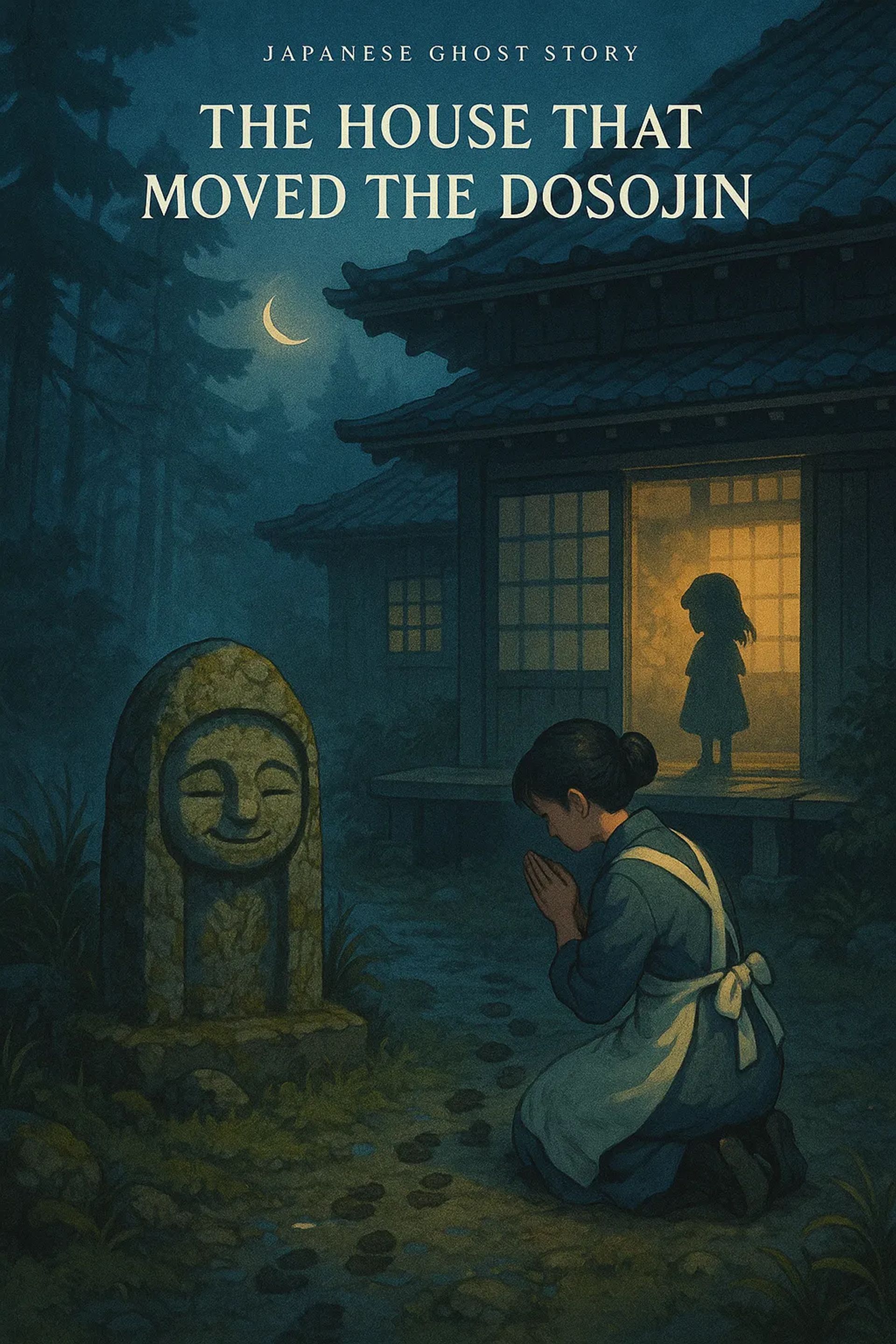 Japanese Ghost Story illustration "title: The House That Moved the Dosojin"