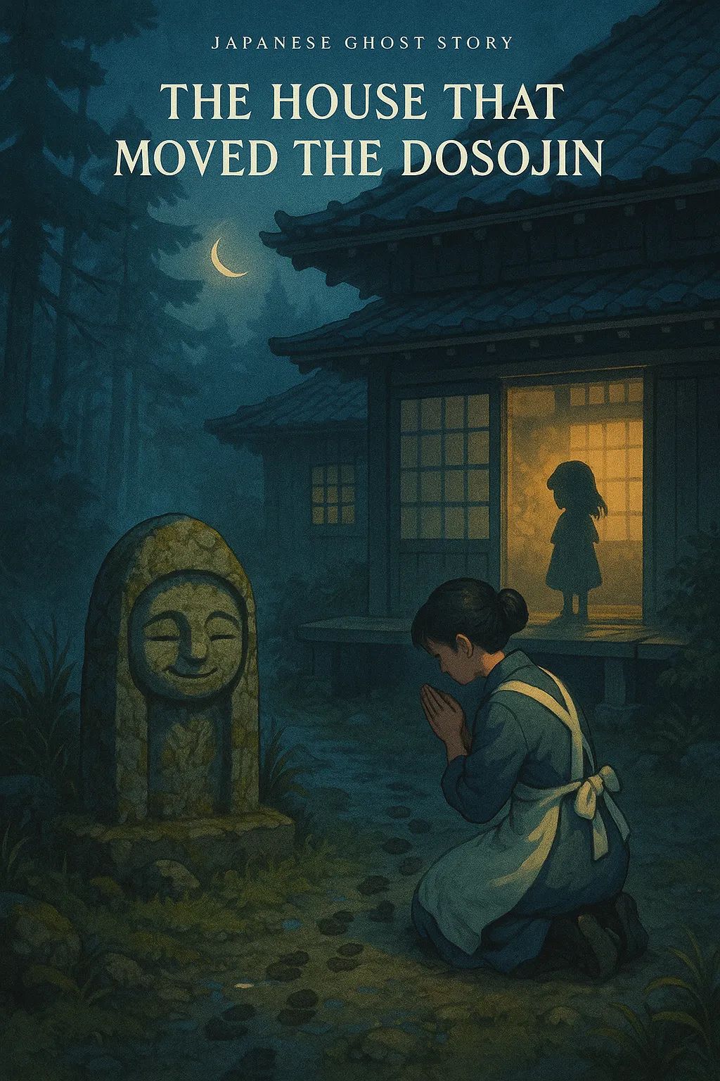 Japanese Ghost Story illustration "title: The House That Moved the Dosojin"