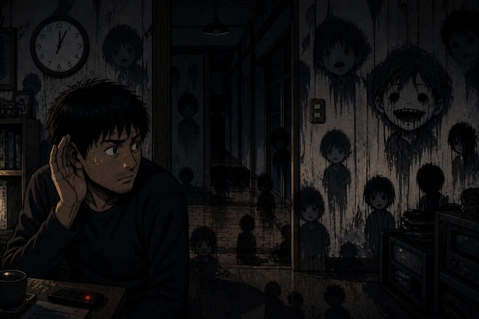 Japanese Ghost Story illustration "title: The Voice on Saturdays"