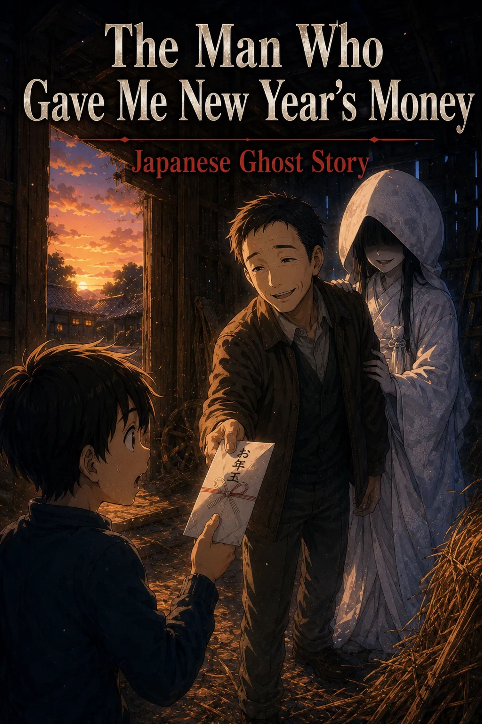 Japanese Ghost Story illustration "title: The Man Who Gave Me New Year’s Money"
