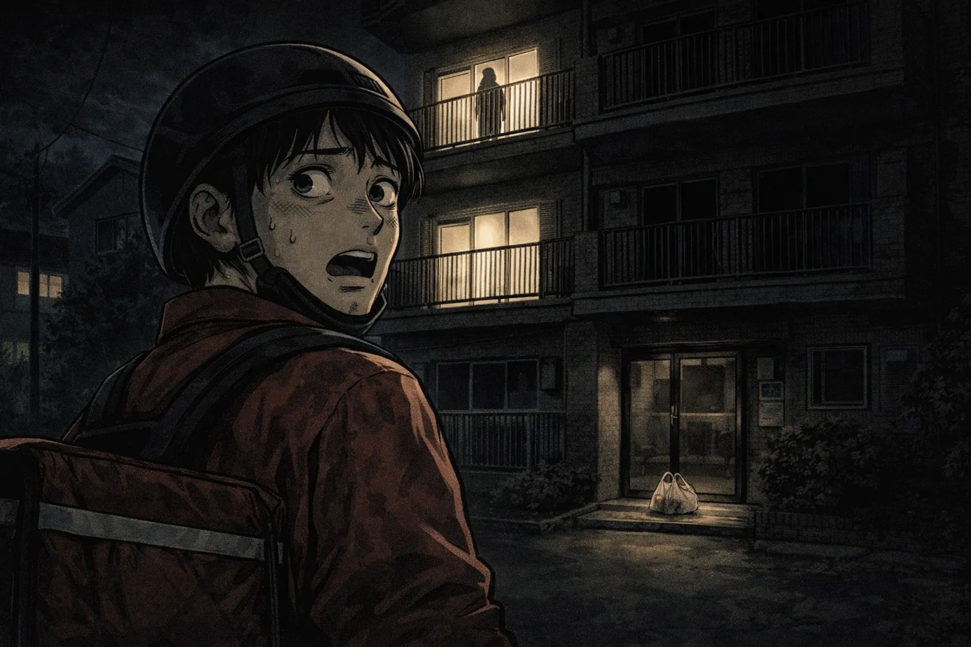 Japanese Ghost Story illustration "title: The Ordinary Apartment"