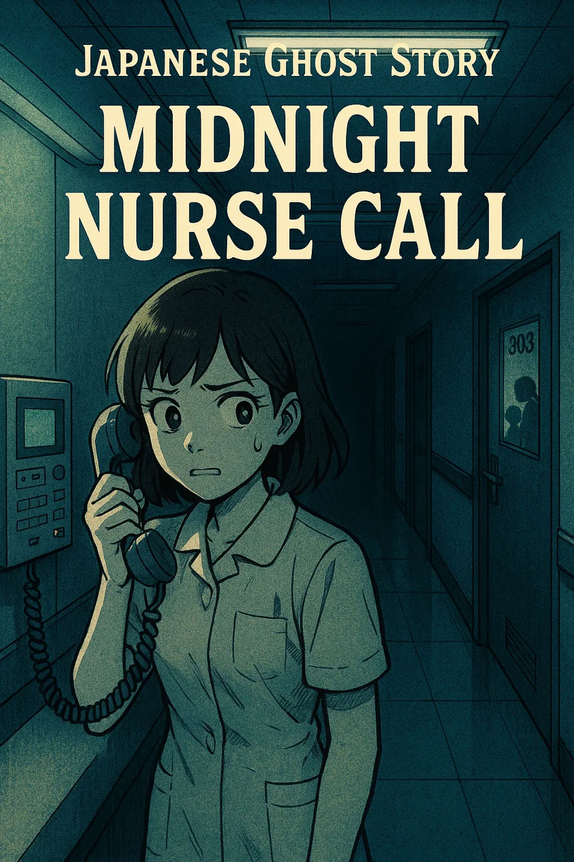 Japanese Ghost Story illustration "title: Midnight Nurse Call"