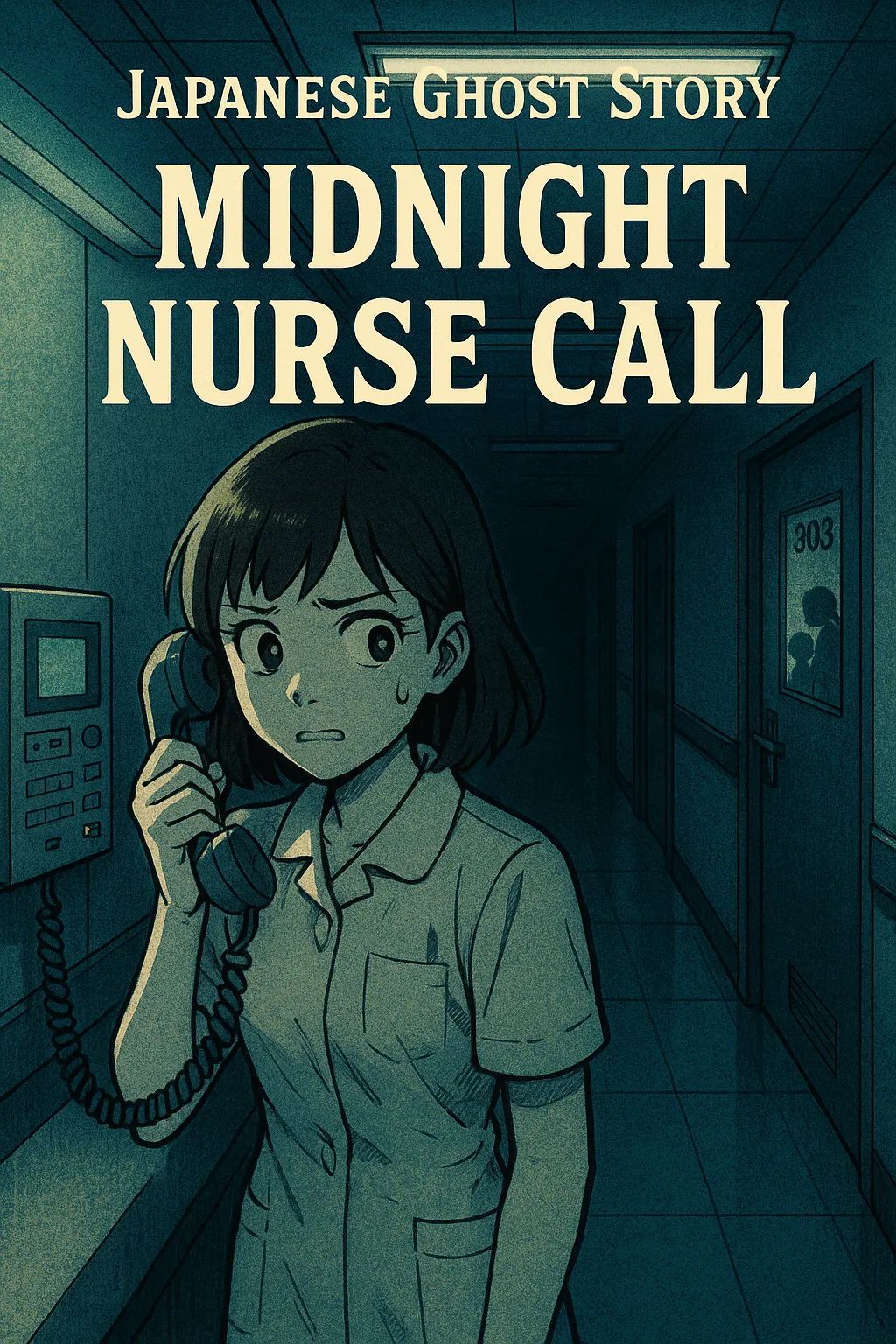 Japanese Ghost Story illustration "title: Midnight Nurse Call"