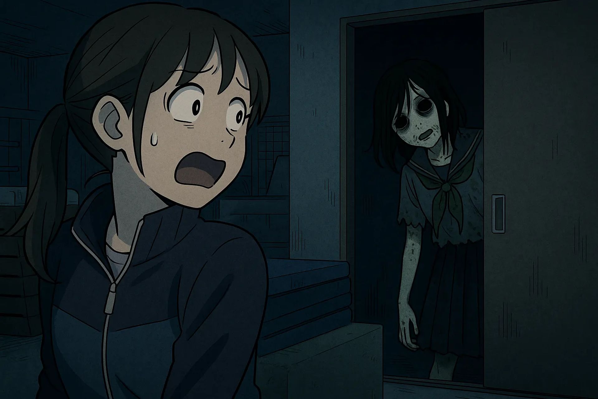 Japanese Ghost Story illustration "title: Is Someone There?"