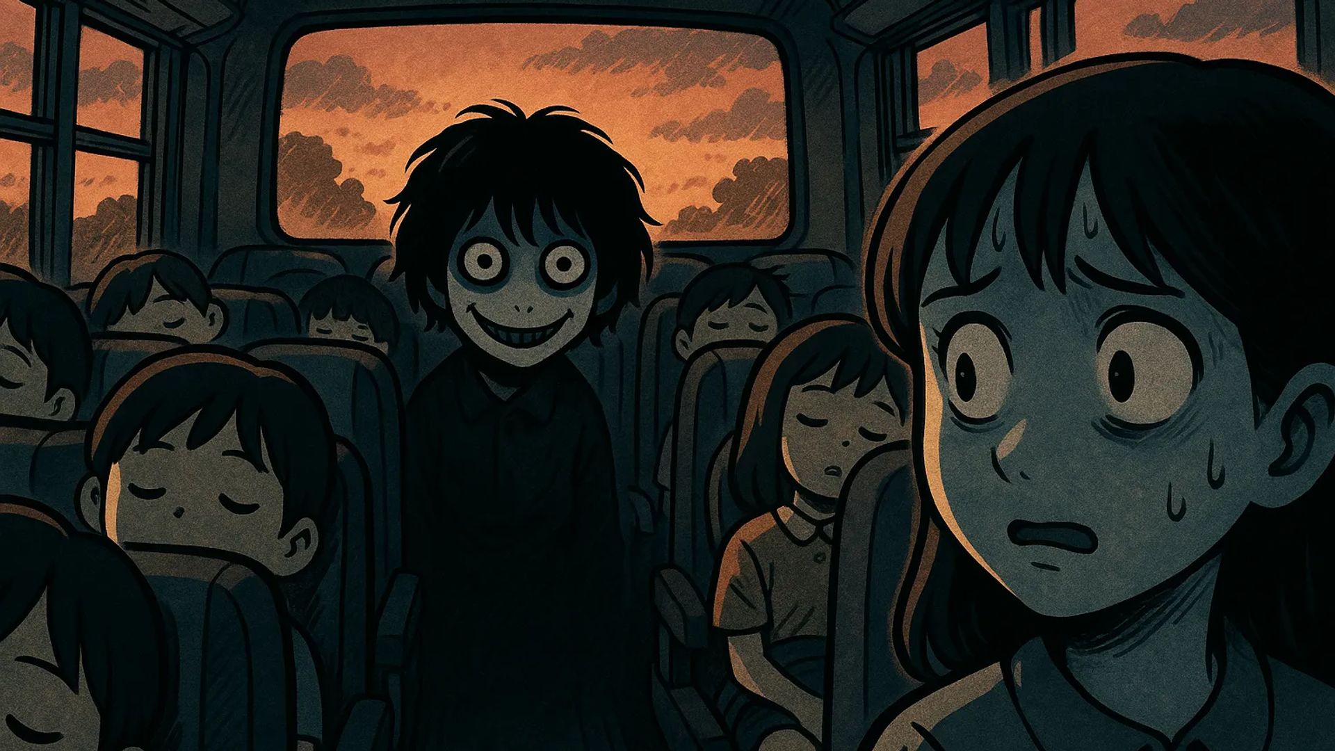 Japanese Ghost Story illustration "title: The Field Trip with the Wrong Count"