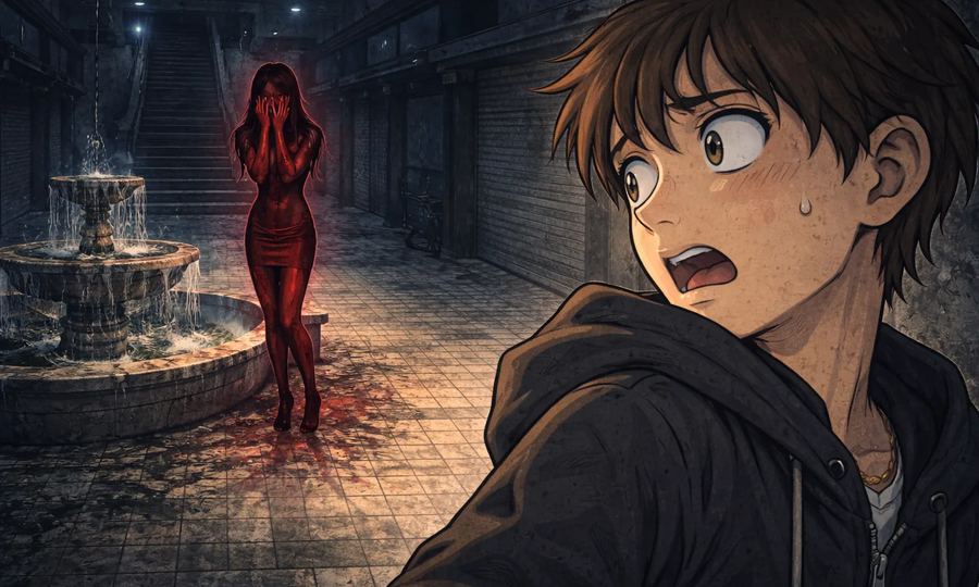 地下街の赤い女