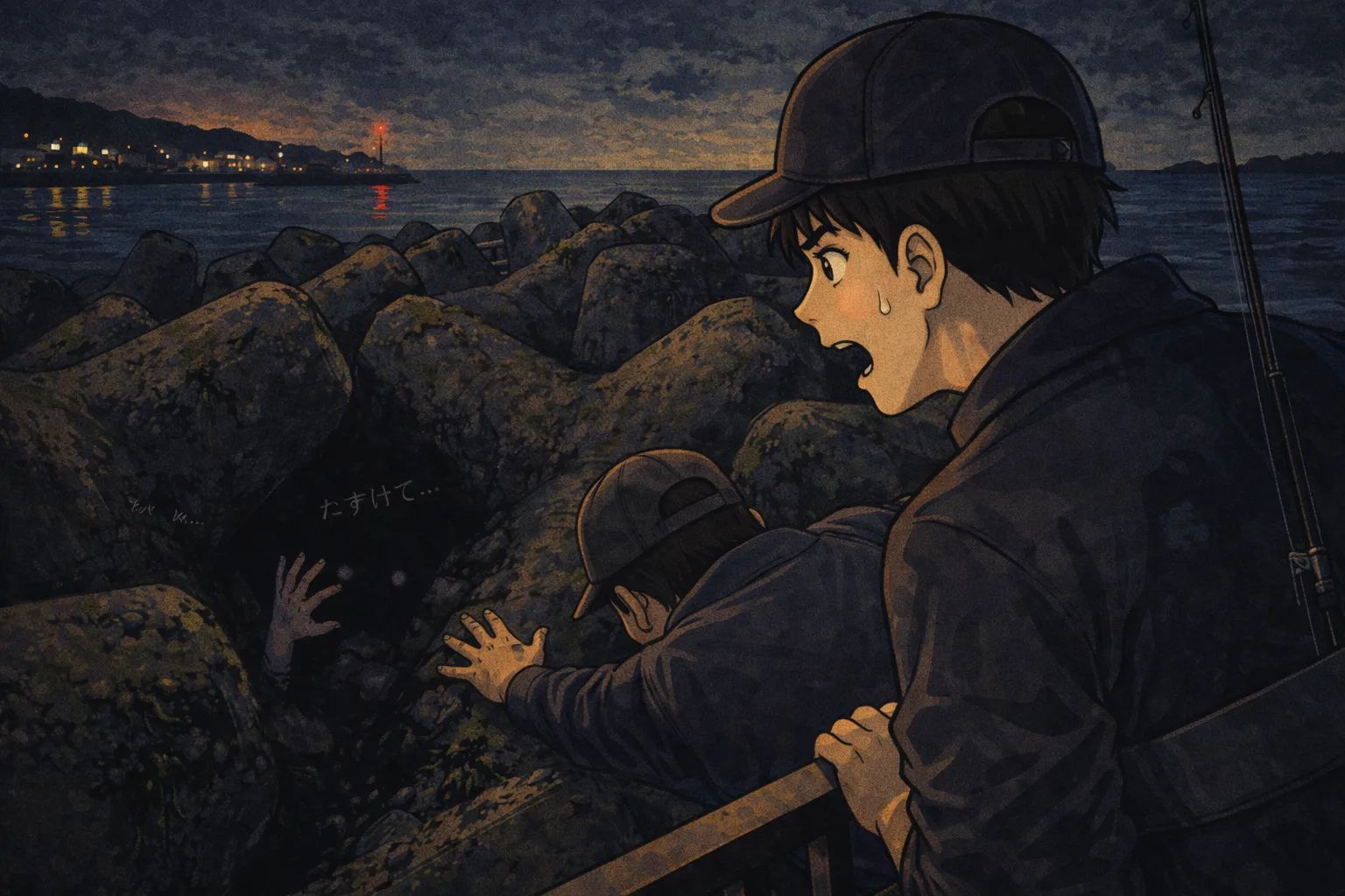 Japanese Ghost Story illustration "title: The Voice from the Tetrapods"