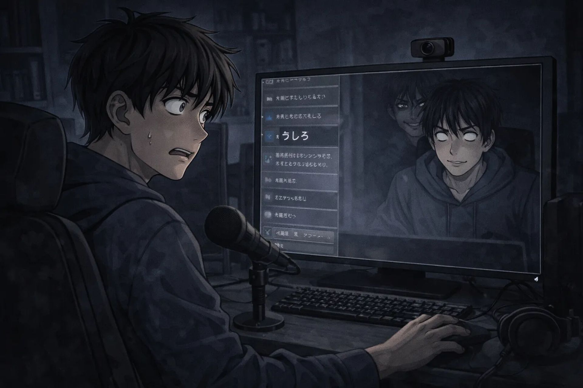 Japanese Ghost Story illustration "title: The Comment in the Stream"
