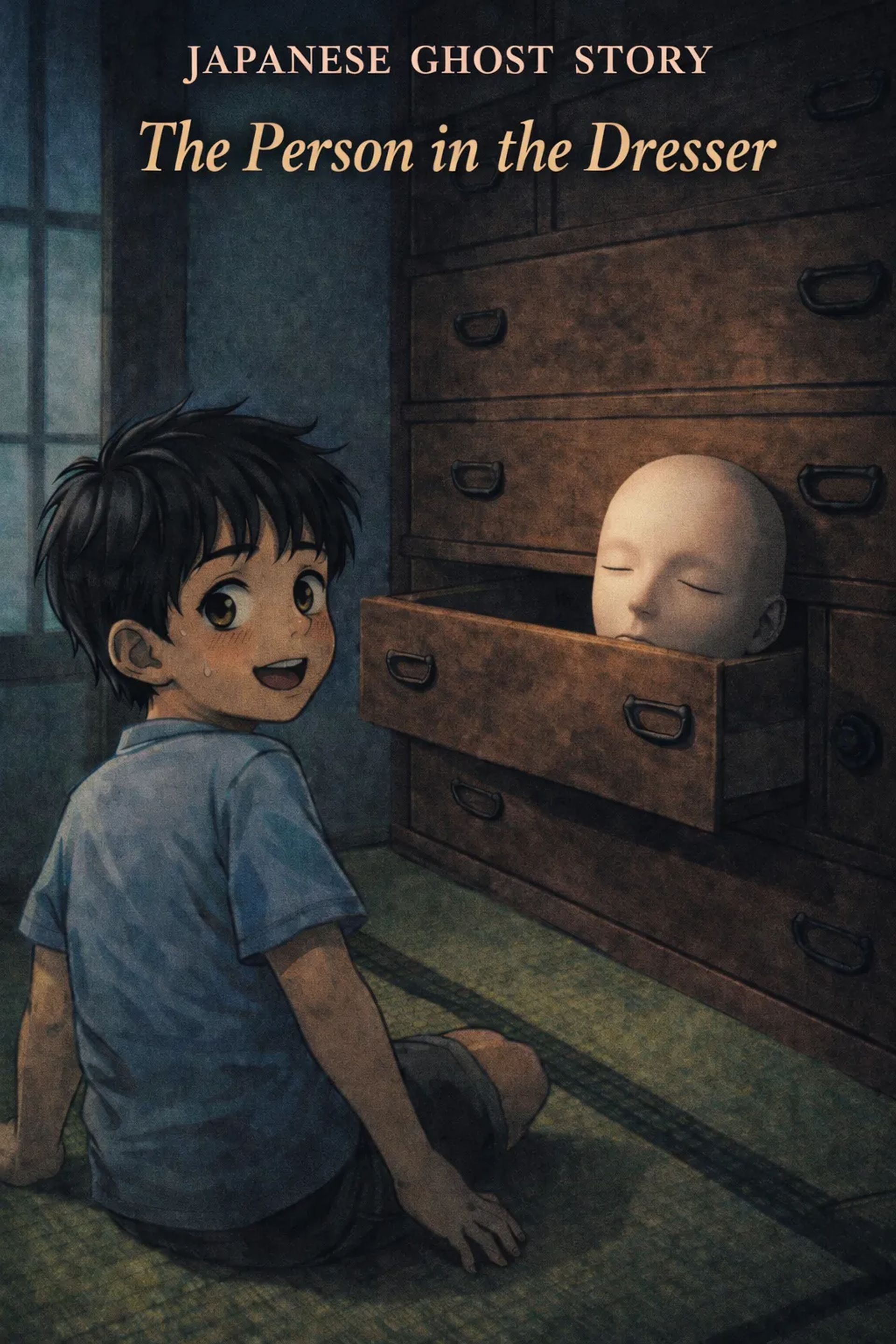 Japanese Ghost Story illustration "title: The Person in the Dresser"