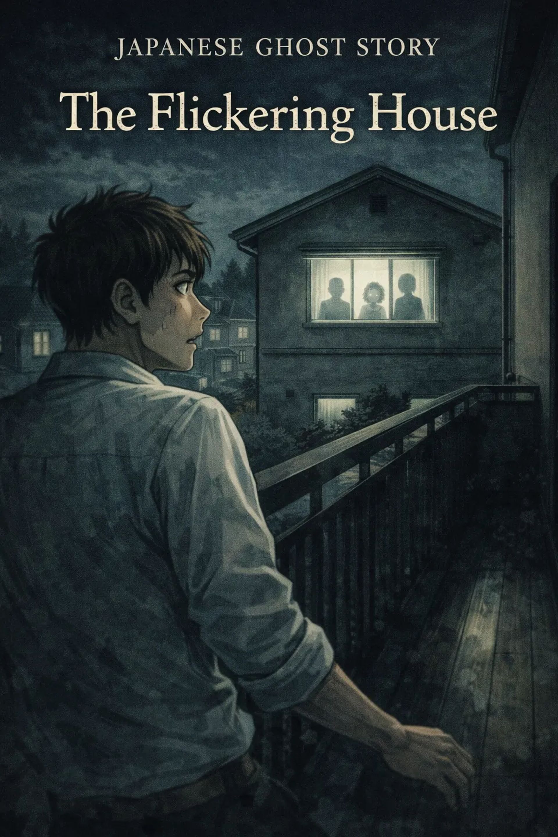 Japanese Ghost Story illustration "title: The Flickering House"