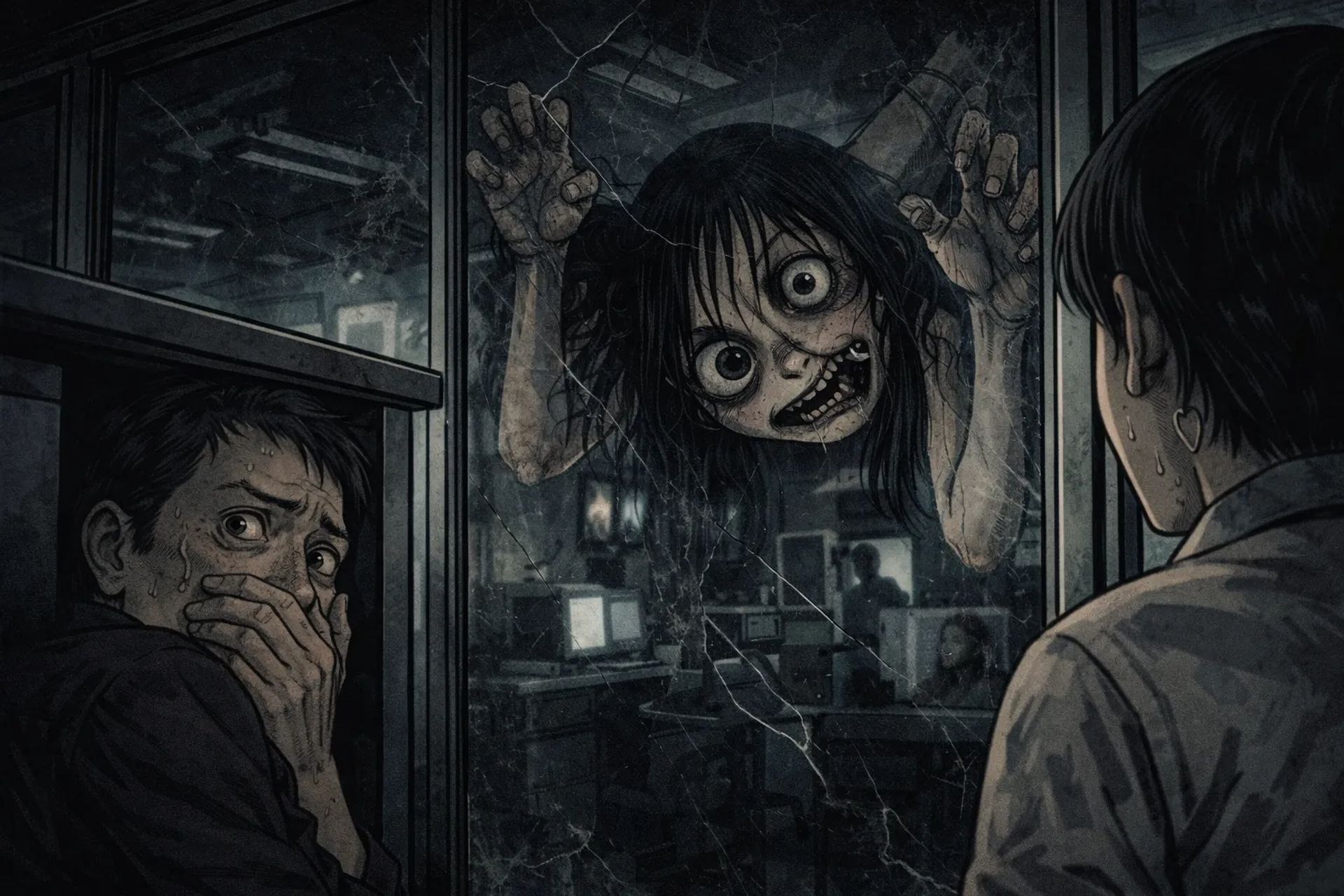 Japanese Ghost Story illustration "title: Horror Game Episode"