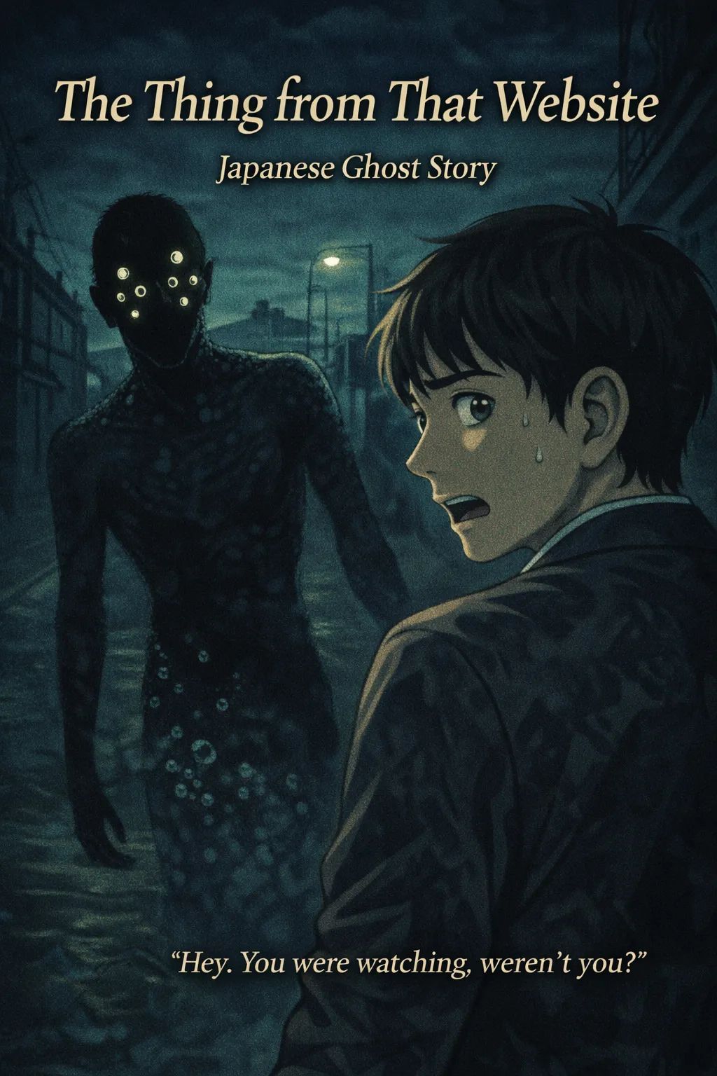 Japanese Ghost Story illustration "title: The Thing from That Website"