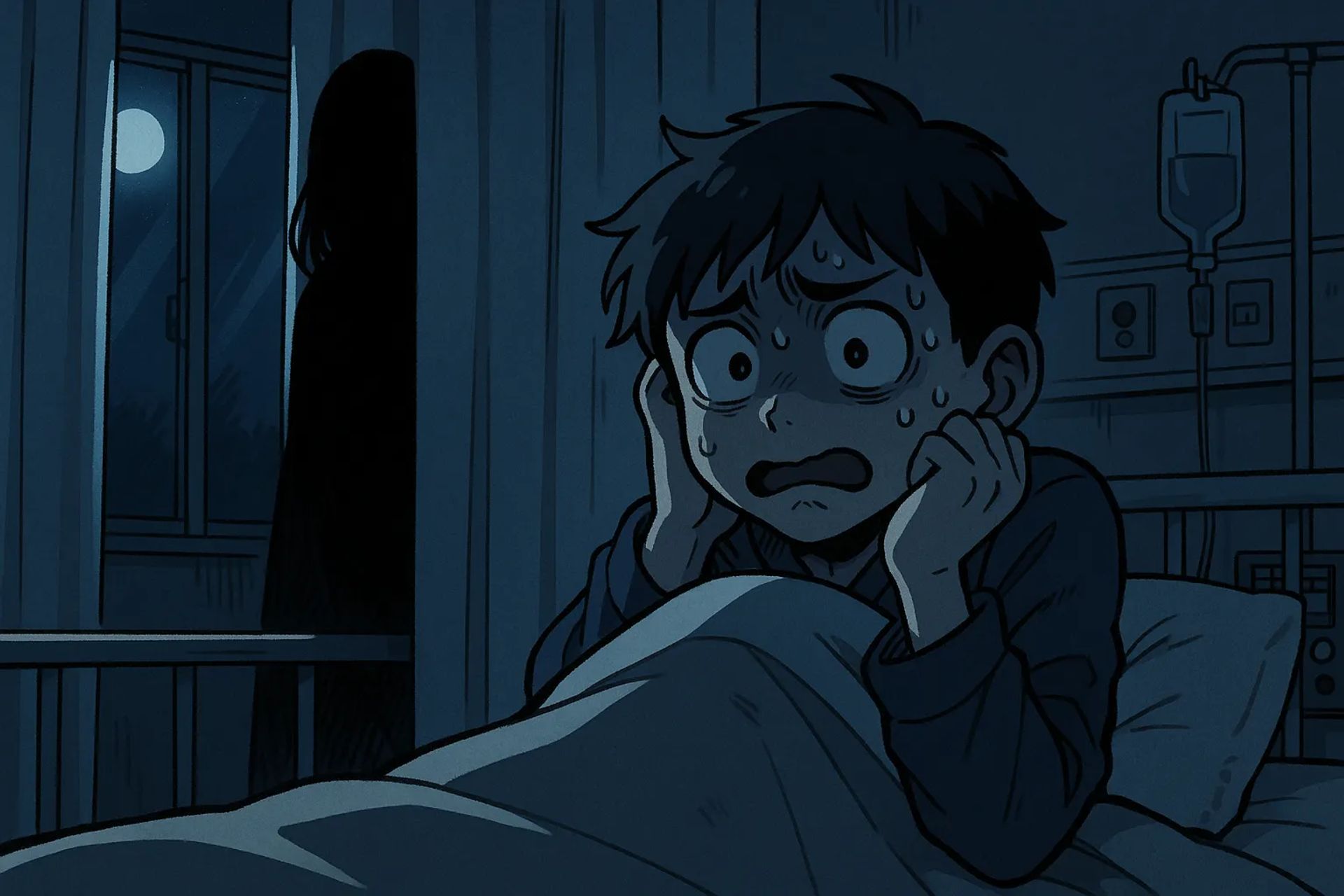 Japanese Ghost Story illustration "title: The Midnight Stretcher"