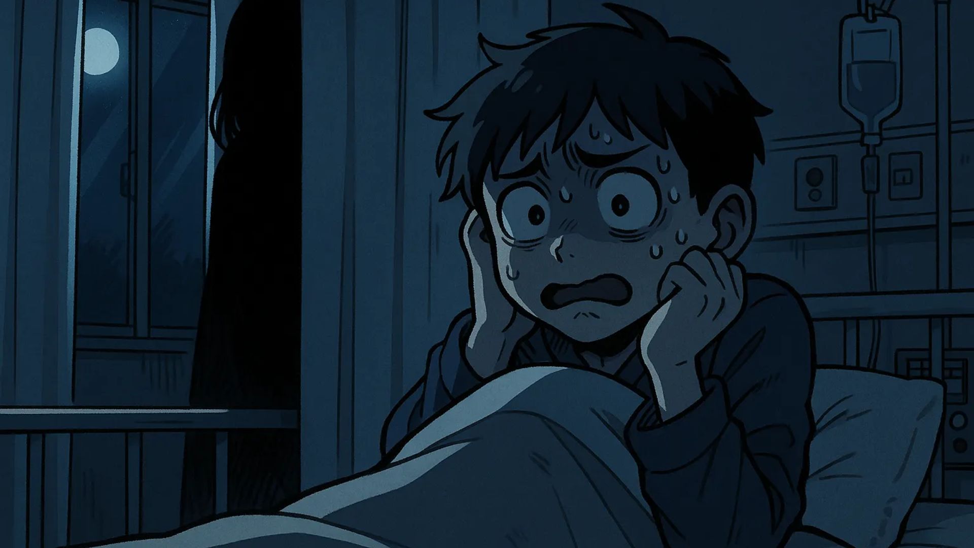 Japanese Ghost Story illustration "title: The Midnight Stretcher"