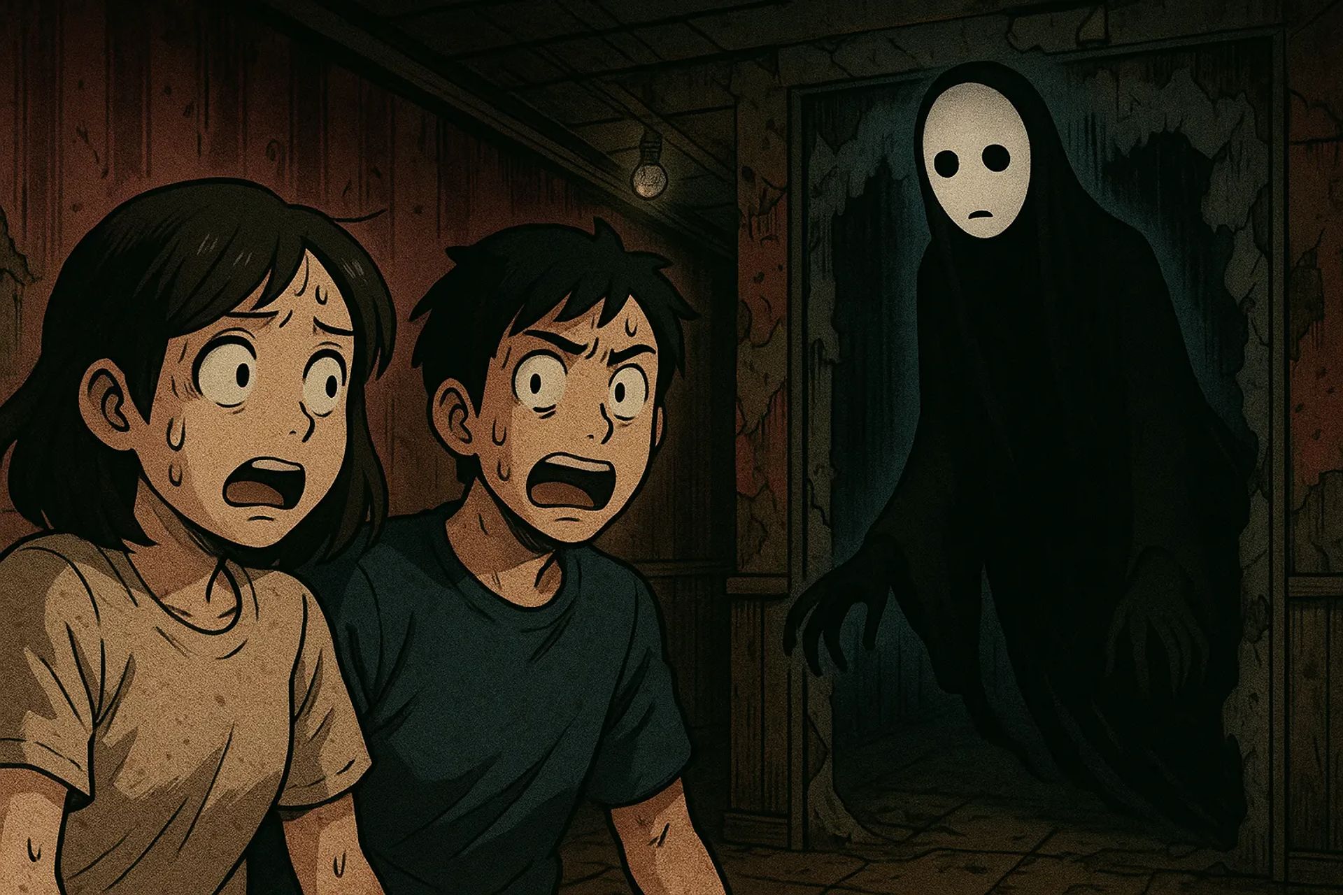 Japanese Ghost Story illustration "title: The Ghost That Never Reappears"