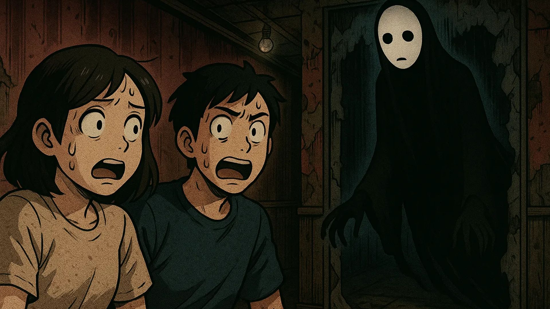 Japanese Ghost Story illustration "title: The Ghost That Never Reappears"