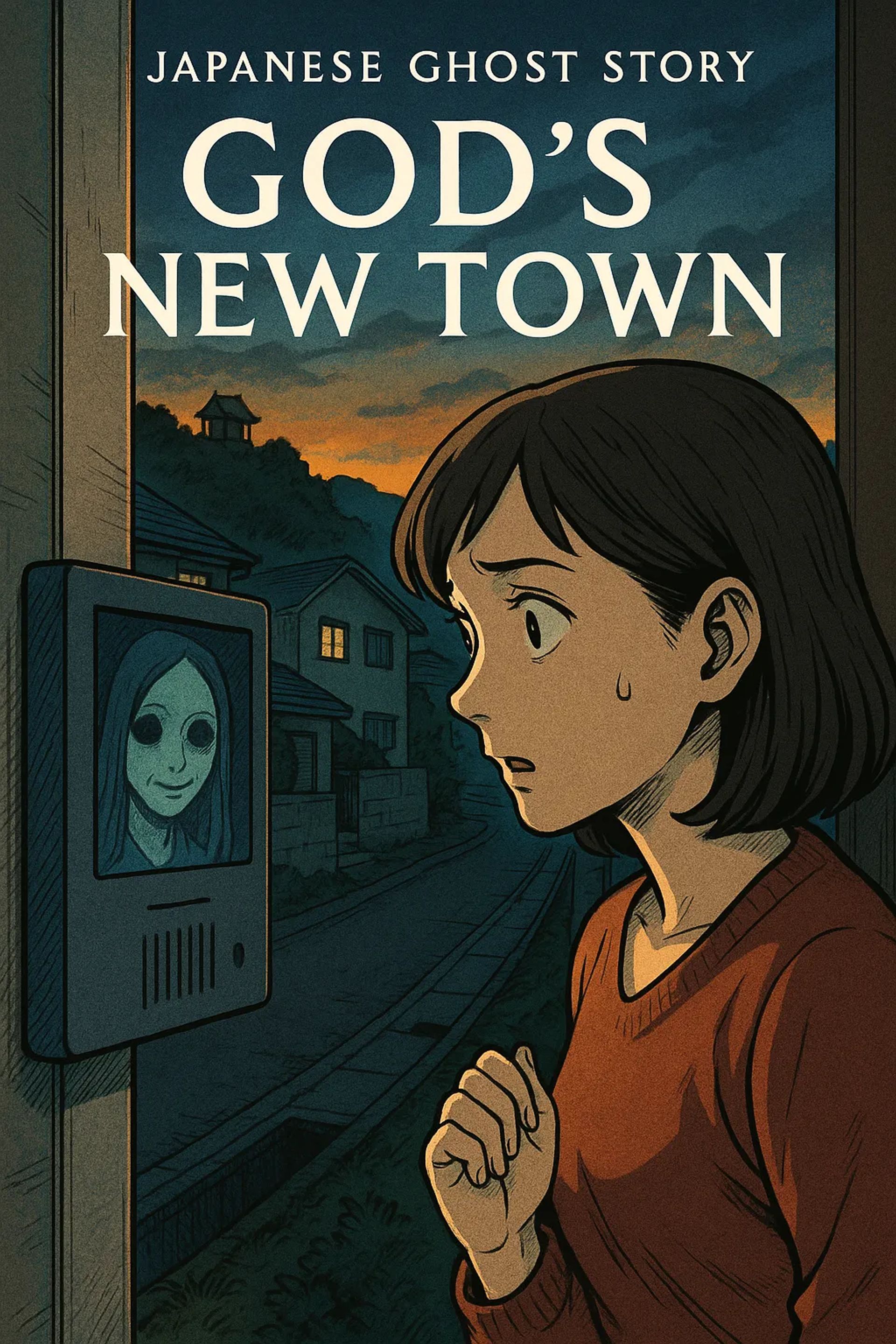 Japanese Ghost Story illustration "title: God's New Town"