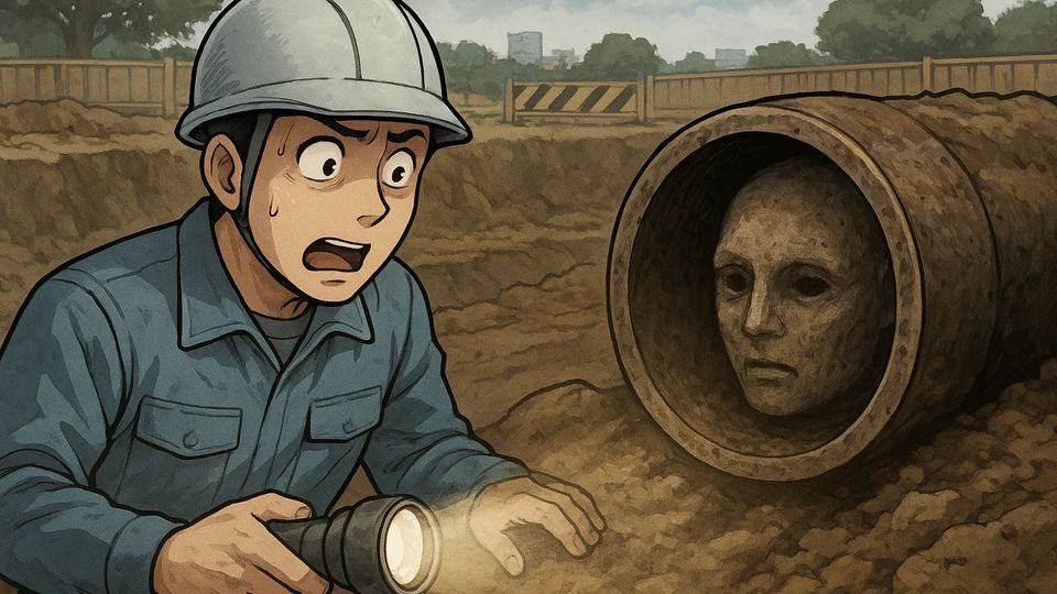 The Face in the Pipe