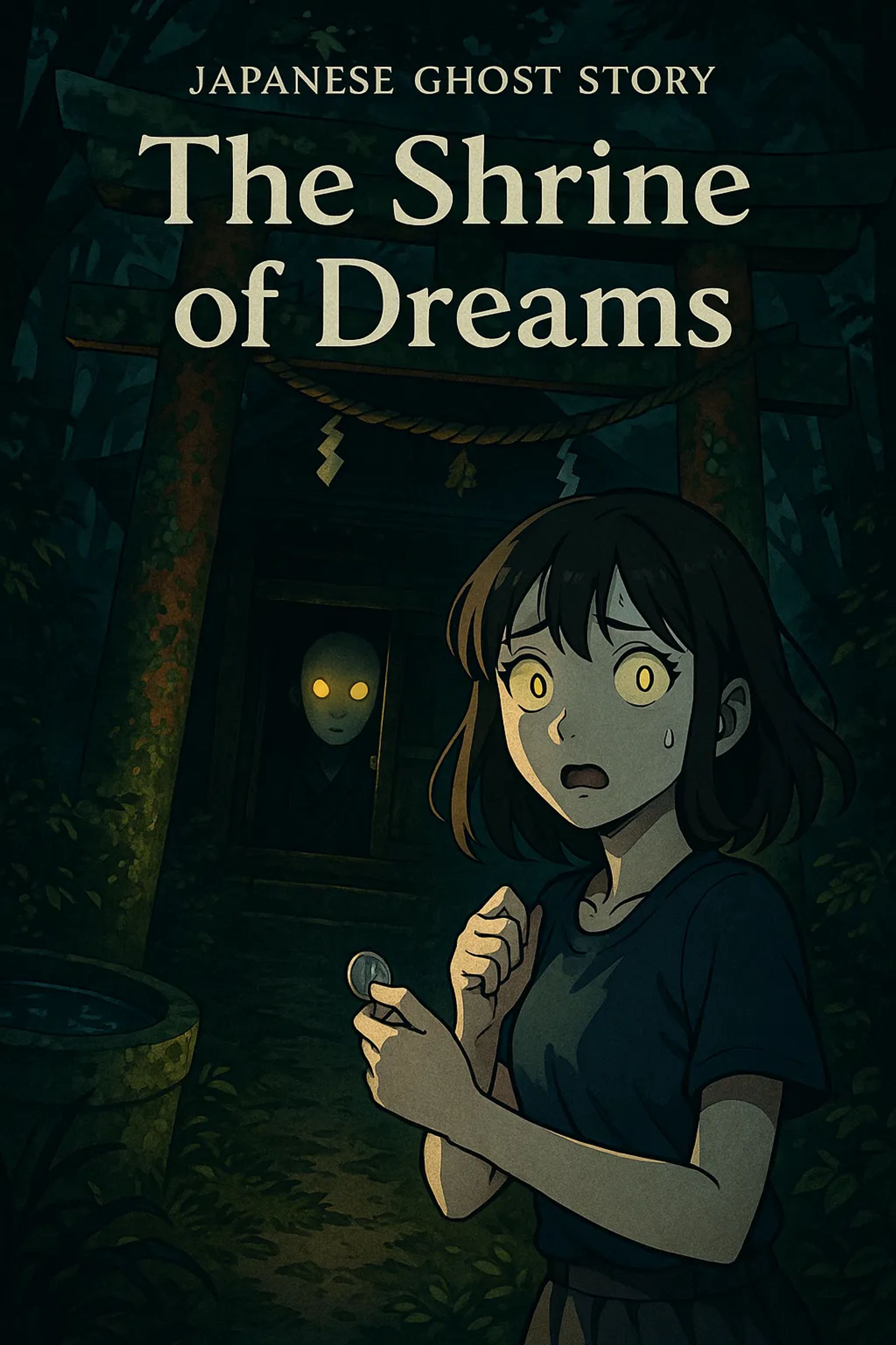 Japanese Ghost Story illustration "title: The Shrine of Dreams"