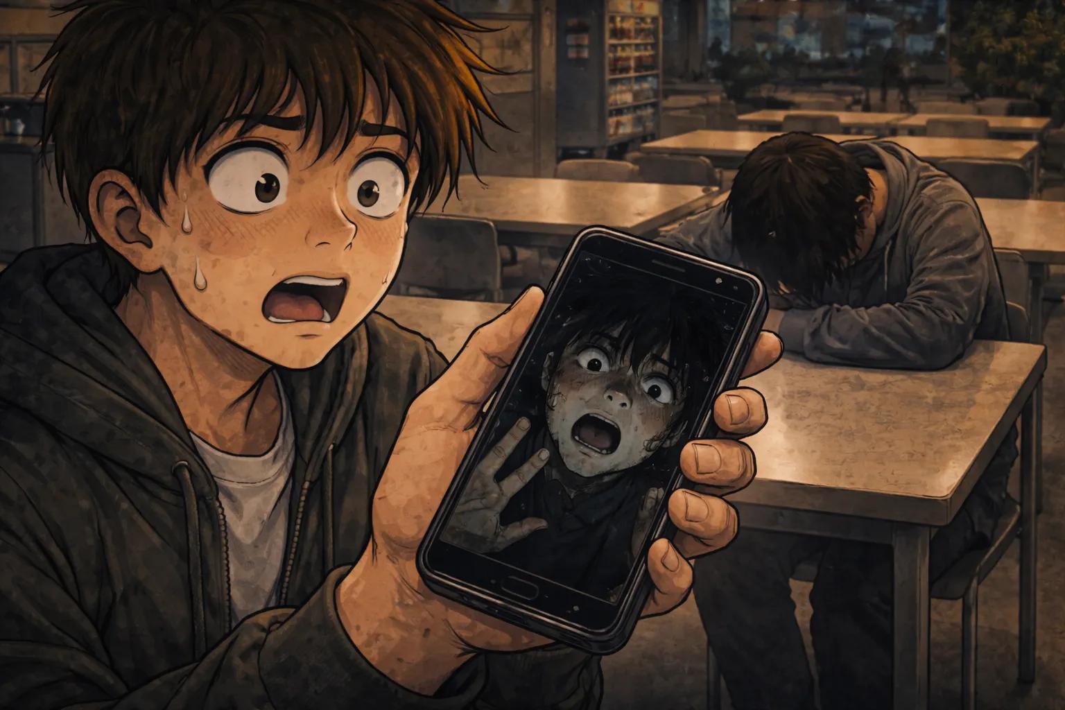 スマホを見ている友達