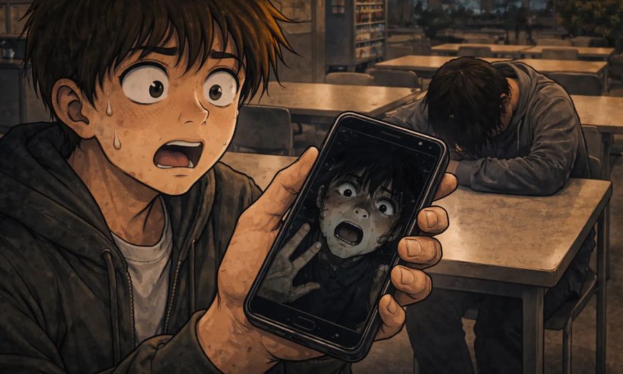 スマホを見ている友達