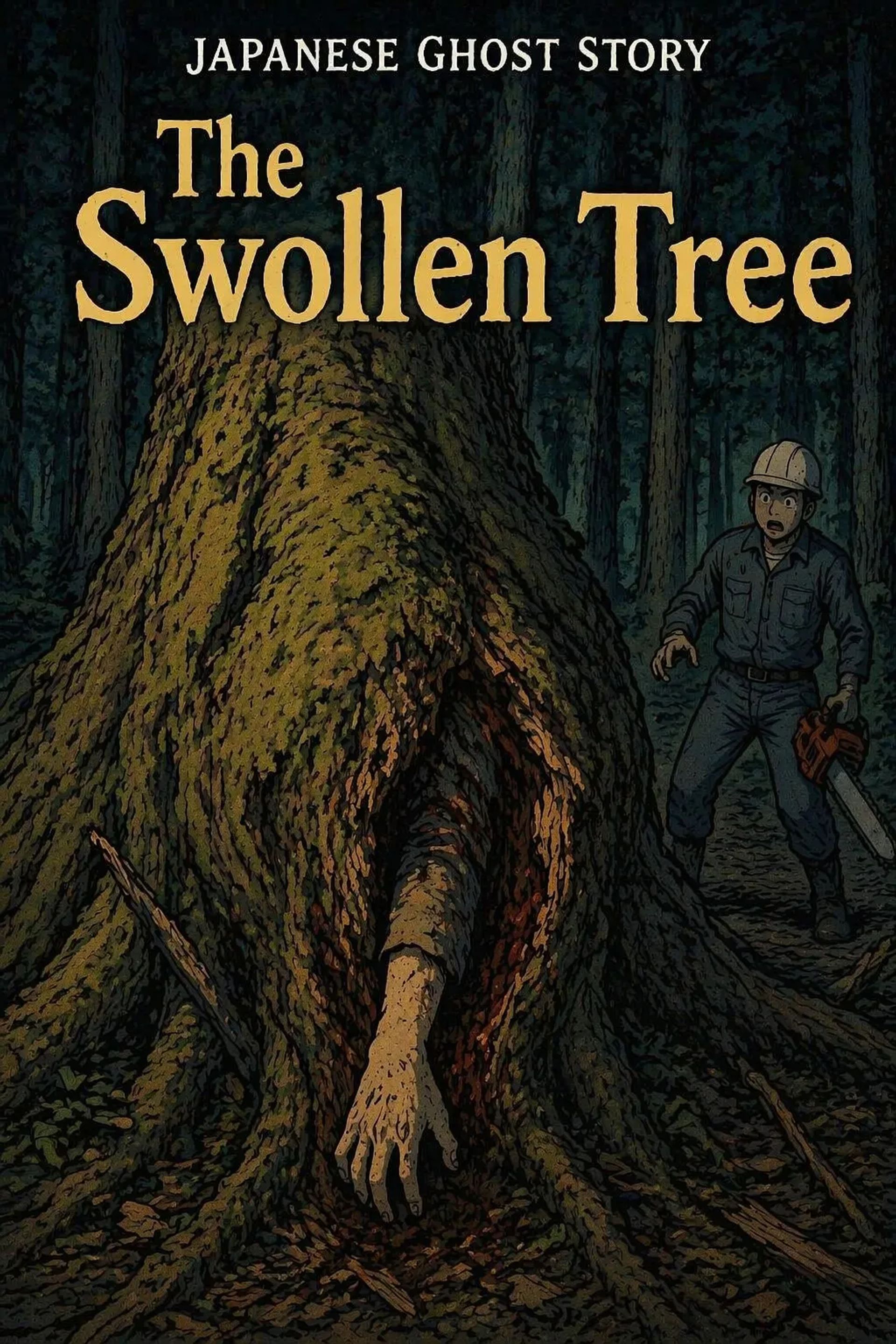 Japanese Ghost Story illustration "title: The Swollen Tree"