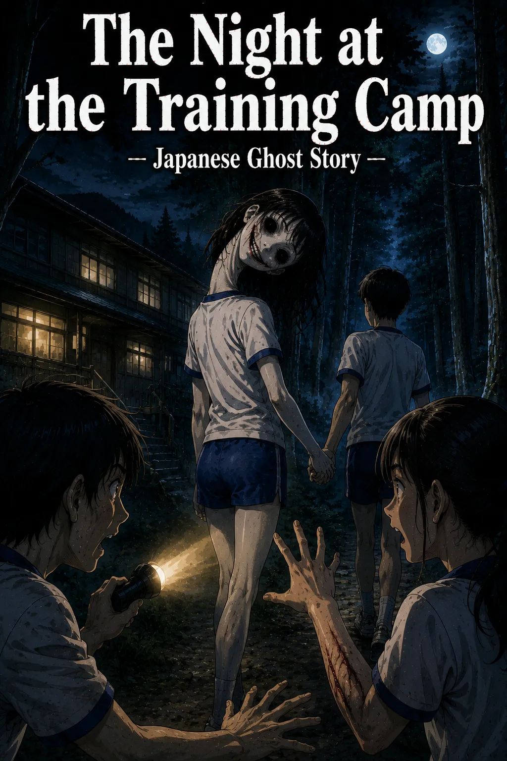 Japanese Ghost Story illustration "title: The Night at the Training Camp"