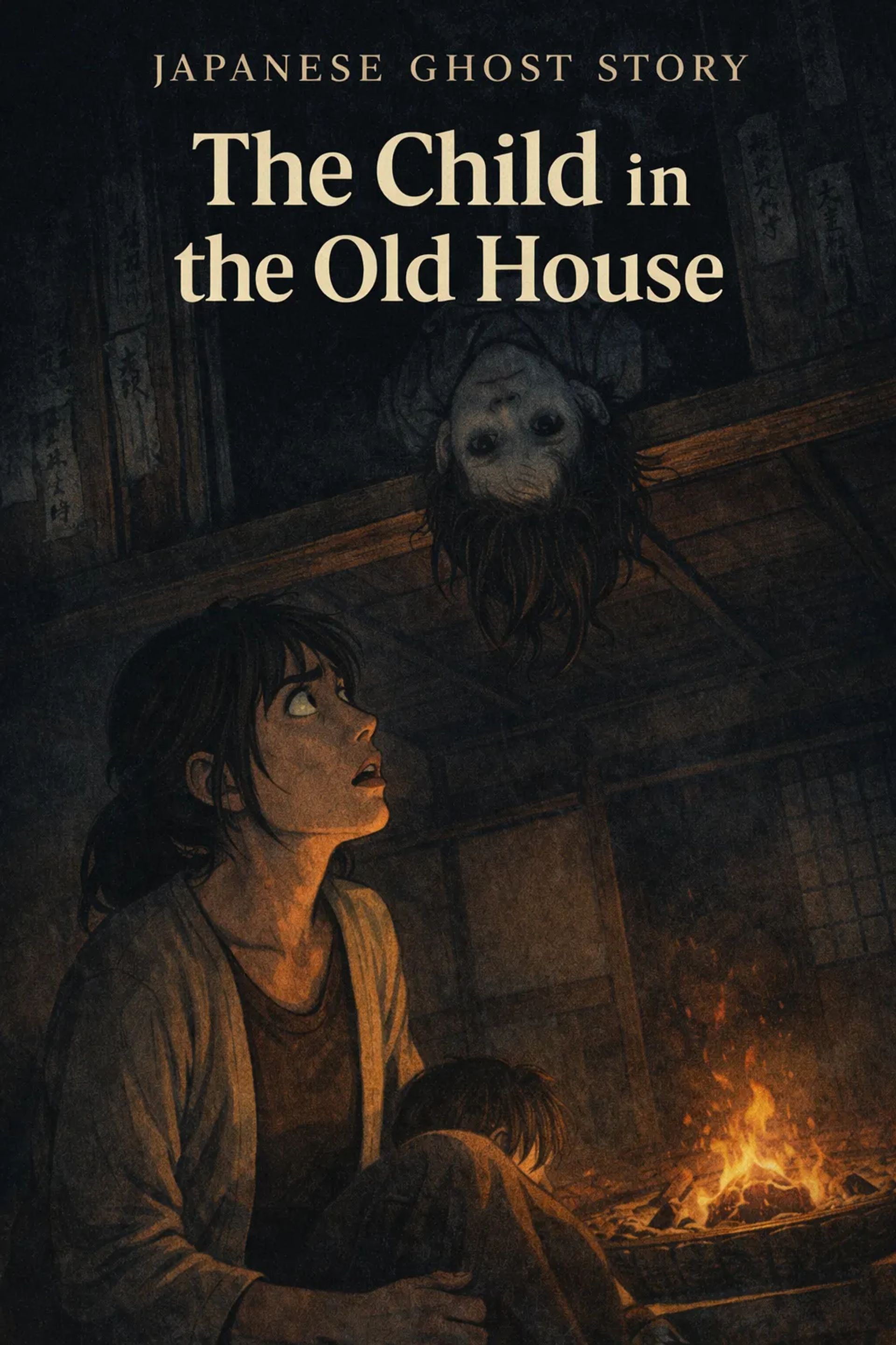 Japanese Ghost Story illustration "title: The Child in the Old House"