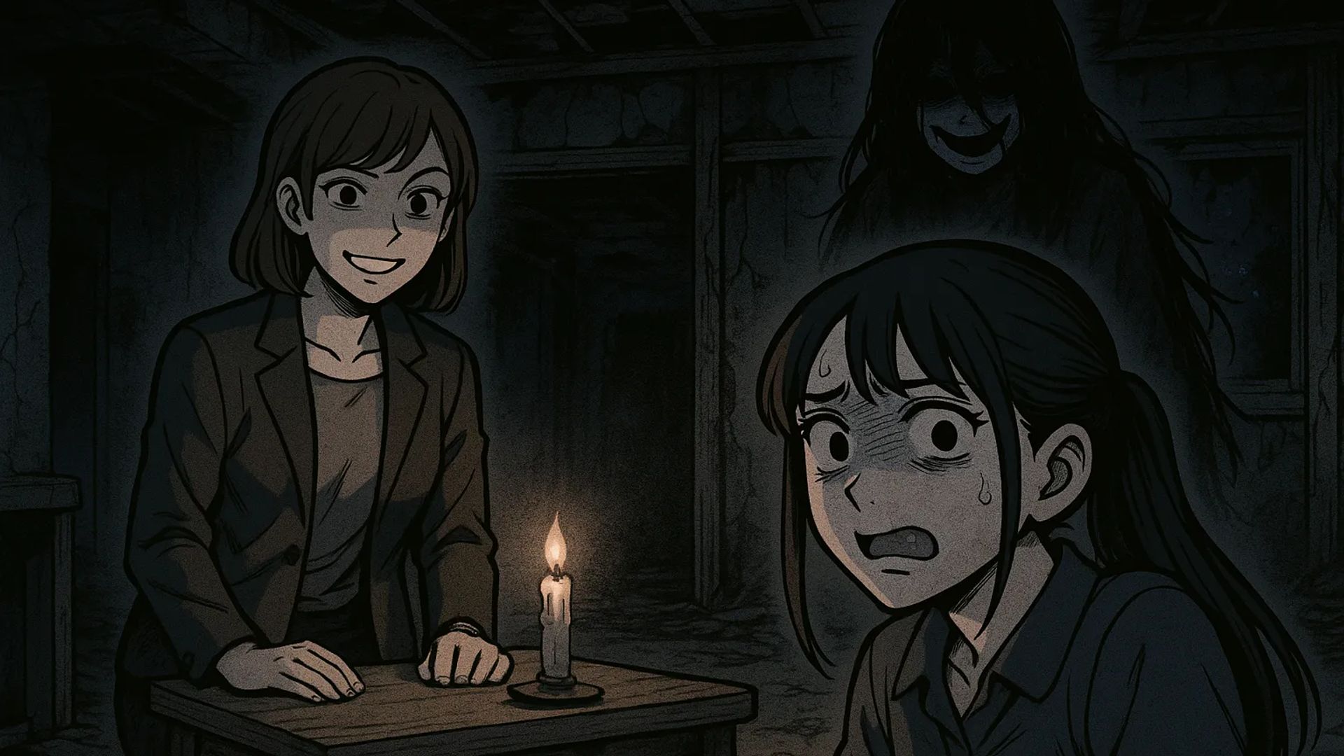 Japanese Ghost Story illustration "title: The Overly-Caring Senior"