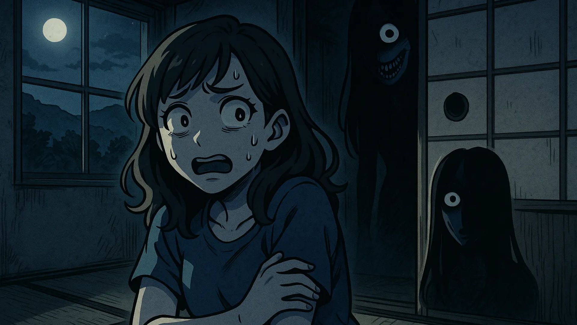 Japanese Ghost Story illustration "title: A Mother's Plea for Help"