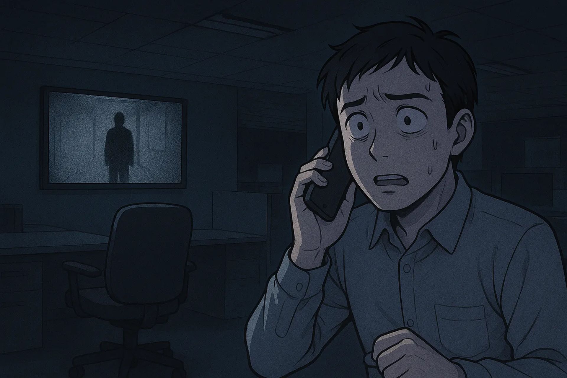 Japanese Ghost Story illustration "title: The Vanishing Colleague"