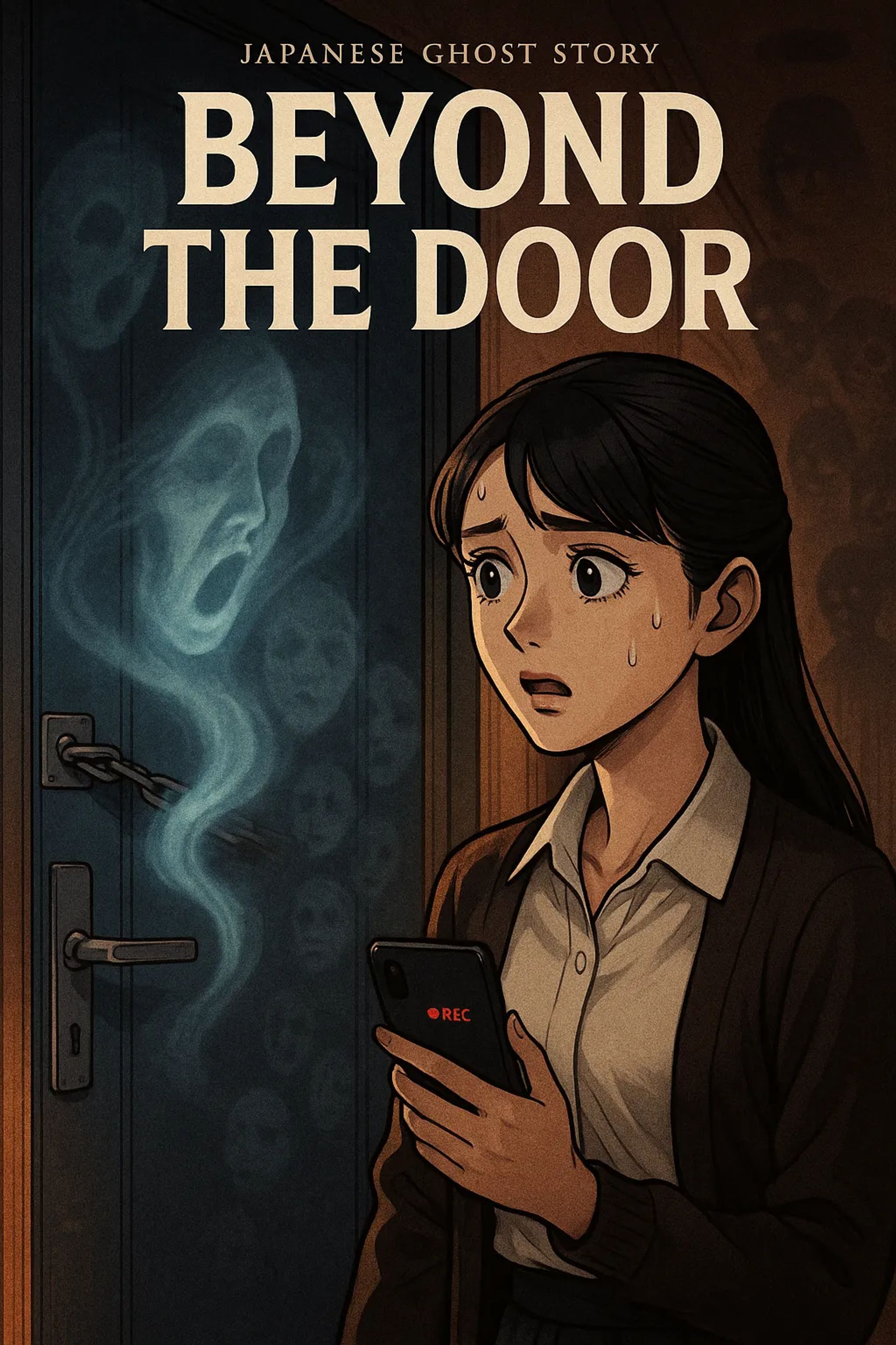 Japanese Ghost Story illustration "title: Beyond the Door"