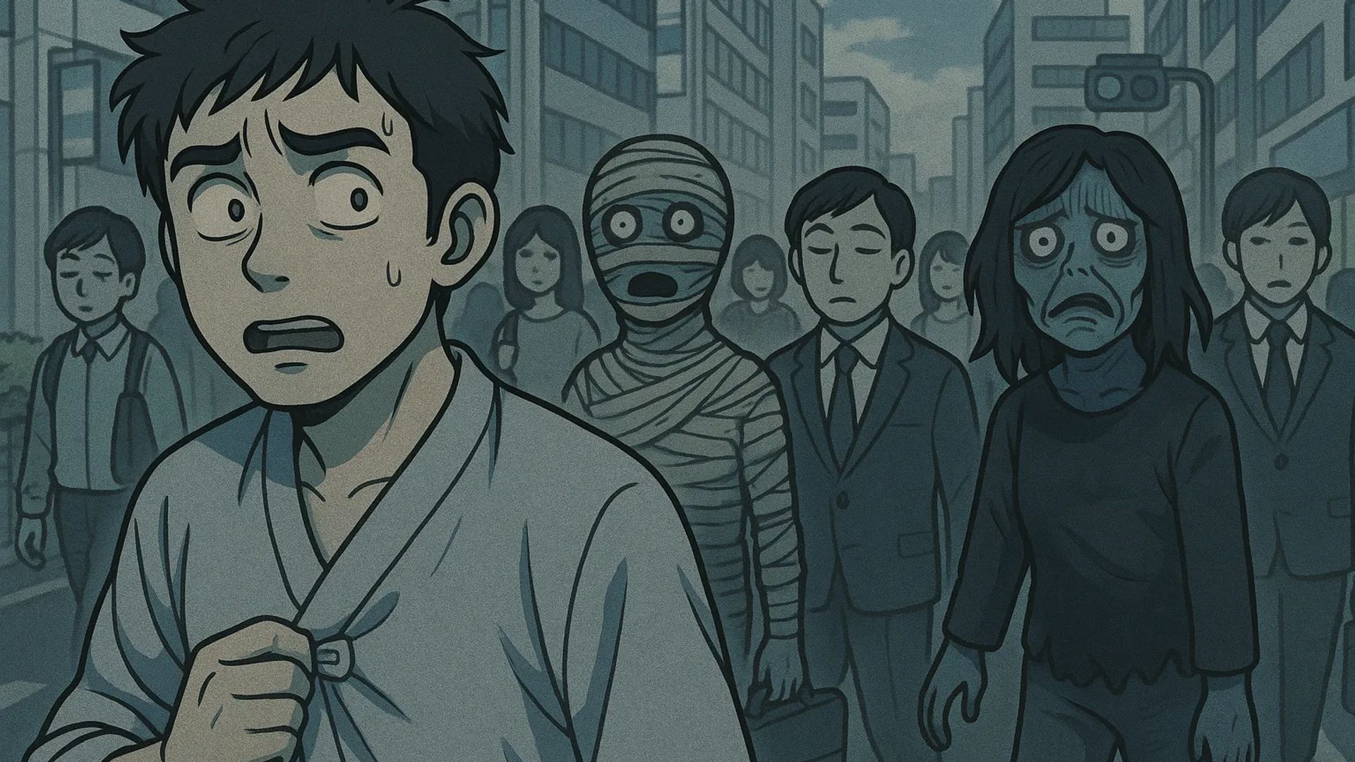 Japanese Ghost Story illustration "title: The Affiliated Hospital"