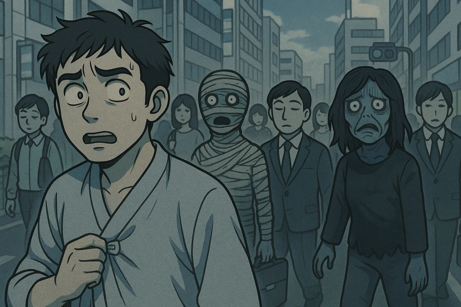 Japanese Ghost Story illustration "title: The Affiliated Hospital"