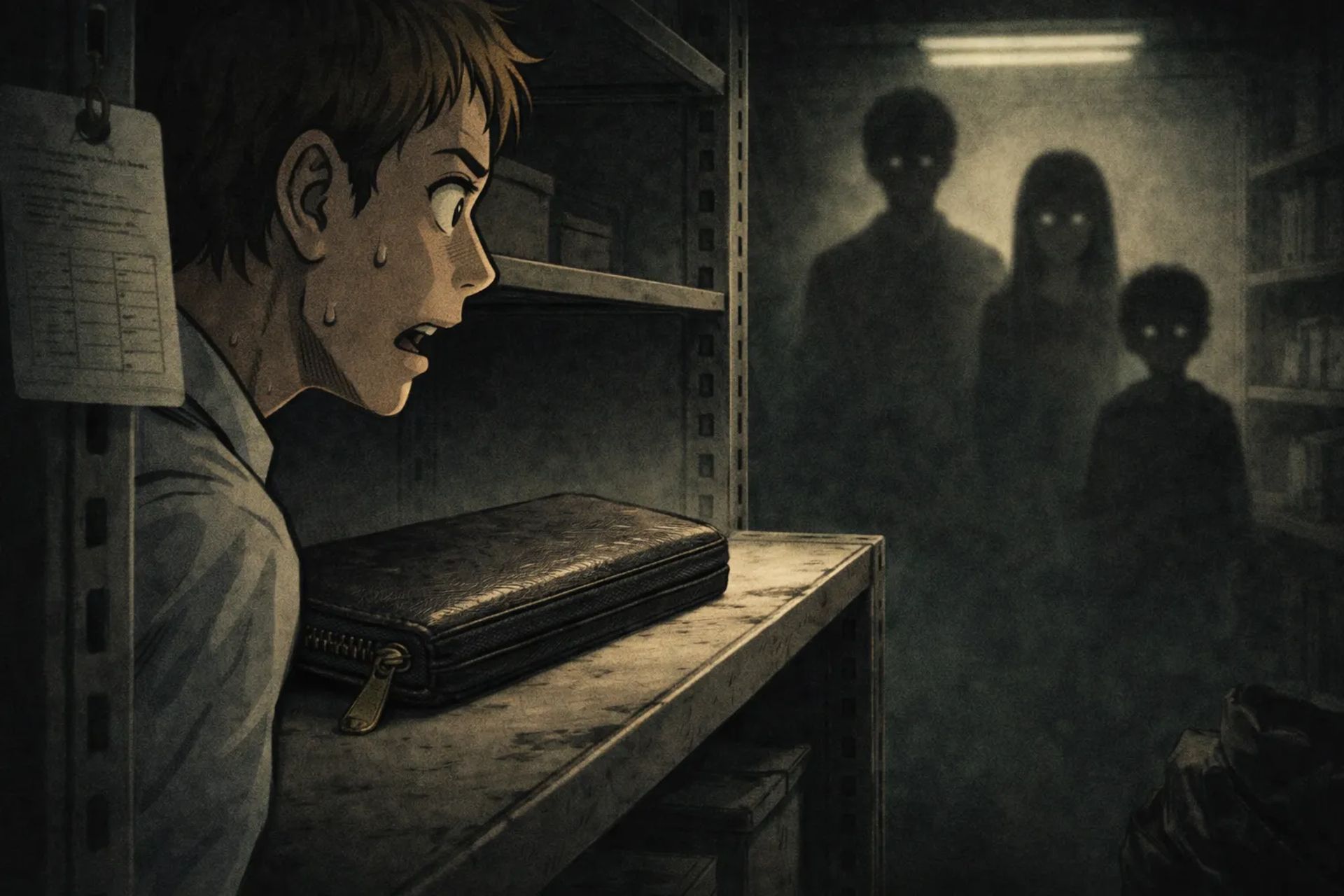 Japanese Ghost Story illustration "title: The Wallet That Is Never Claimed"