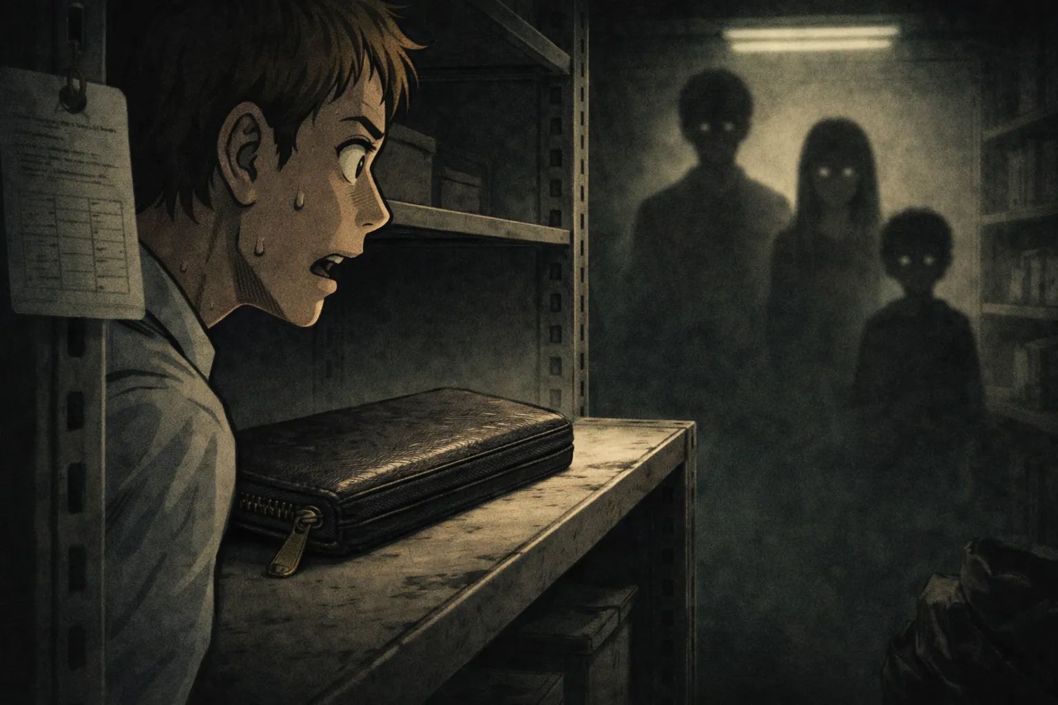 Japanese Ghost Story illustration "title: The Wallet That Is Never Claimed"