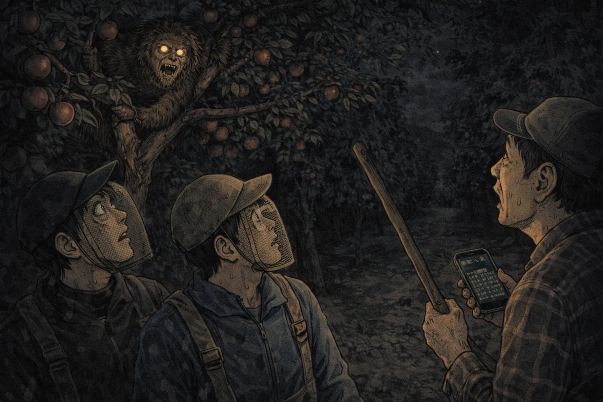 Japanese Ghost Story illustration "title: The Orchard Job"