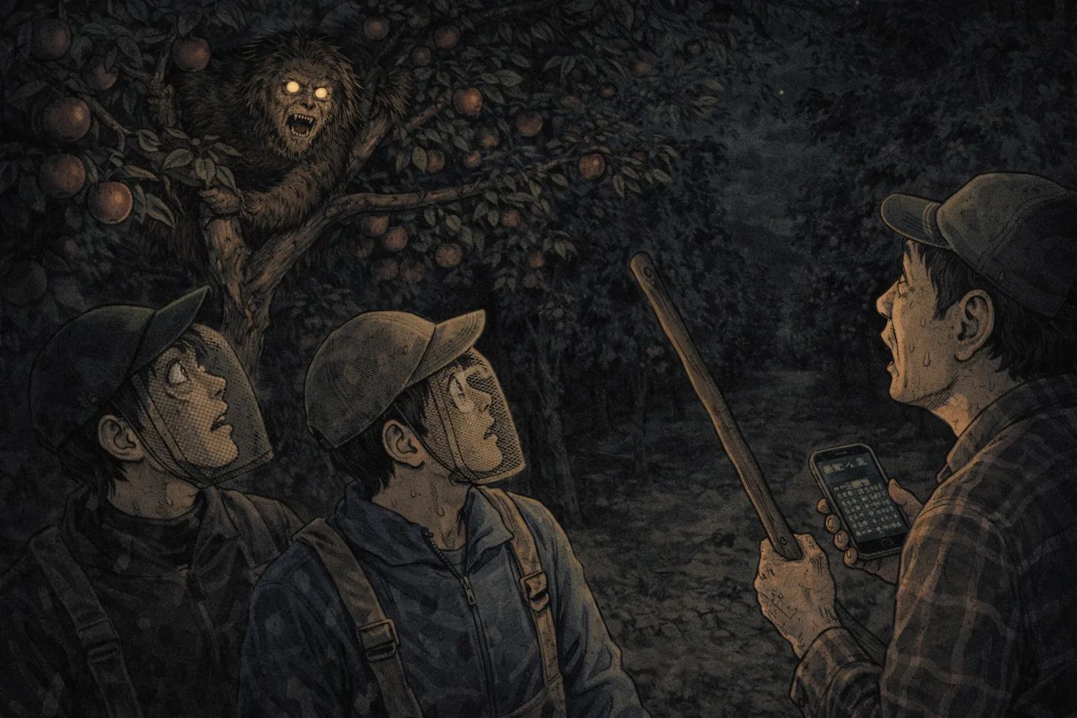 Japanese Ghost Story illustration "title: The Orchard Job"