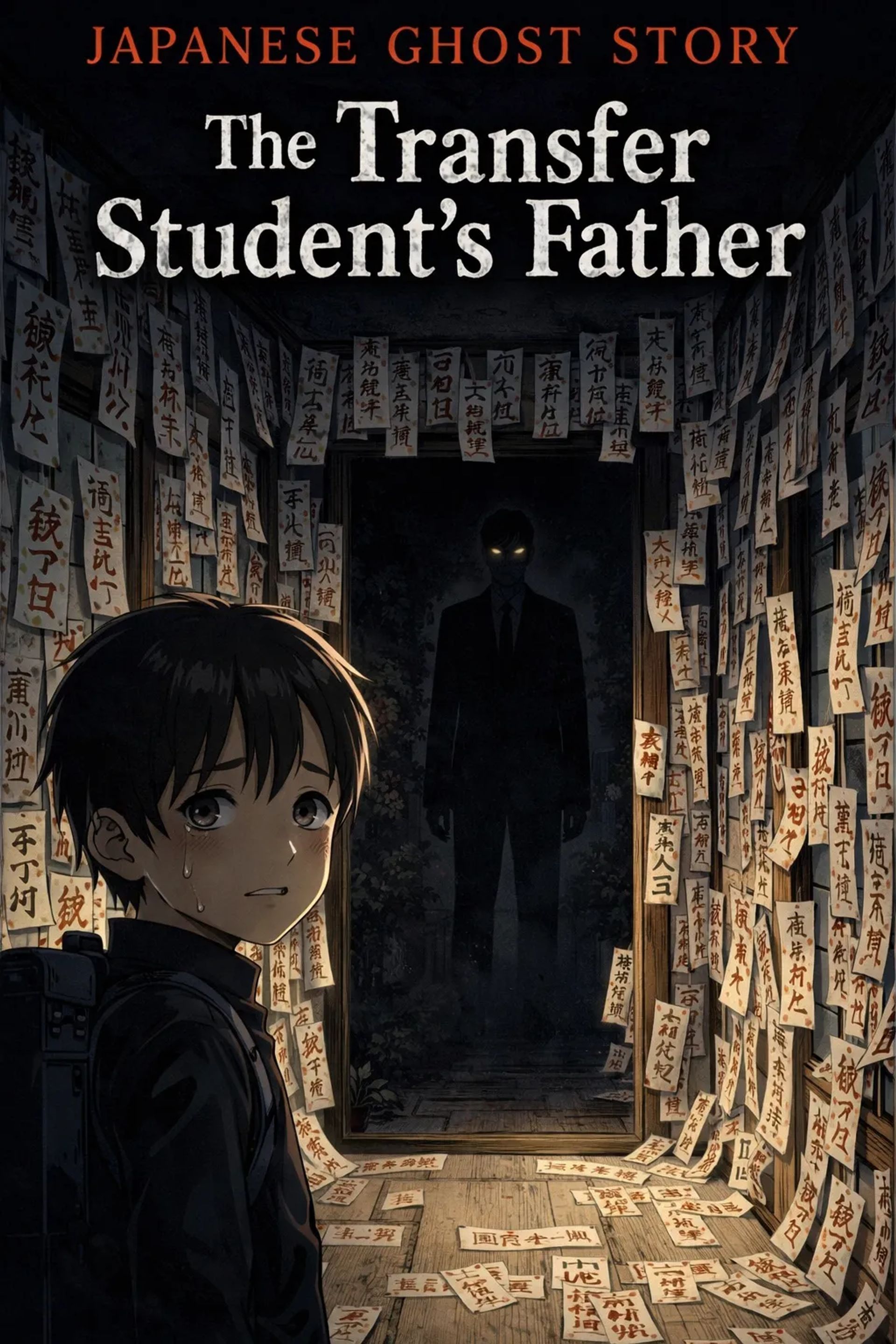 Japanese Ghost Story illustration "title: The Transfer Student's Father"