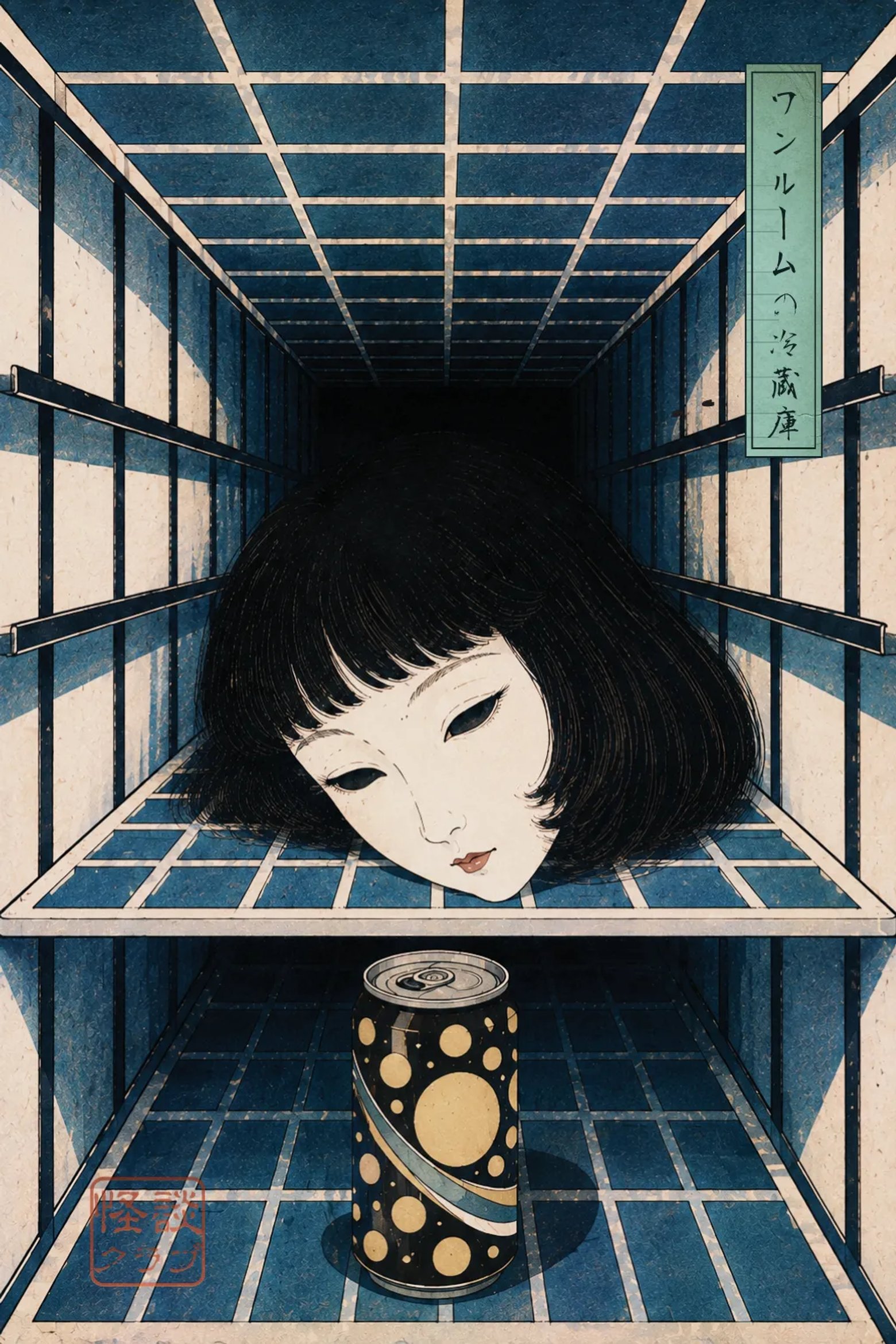 ワンルームの冷蔵庫 浮世絵サムネイル