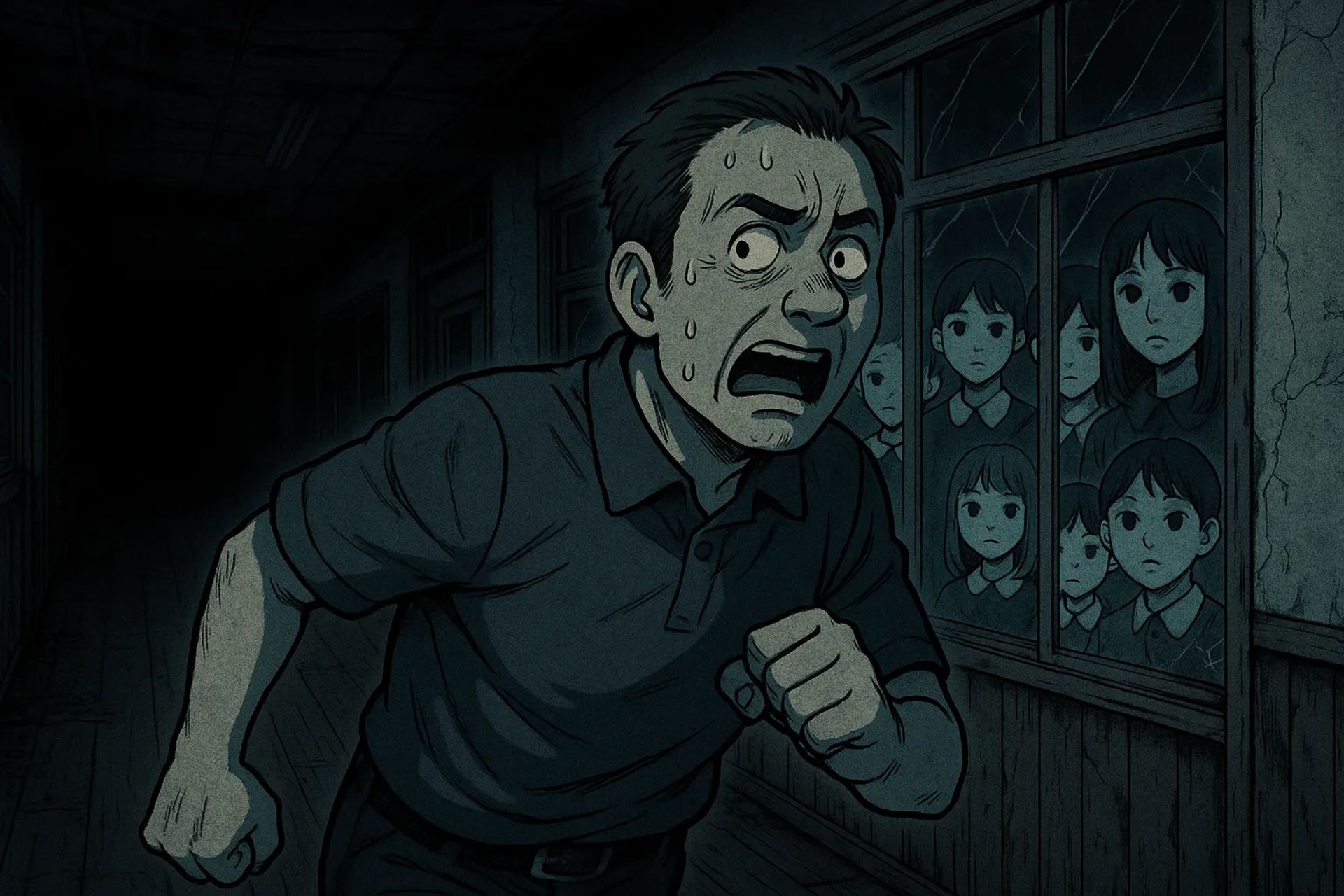 Japanese Ghost Story illustration "title: High School Reunion"